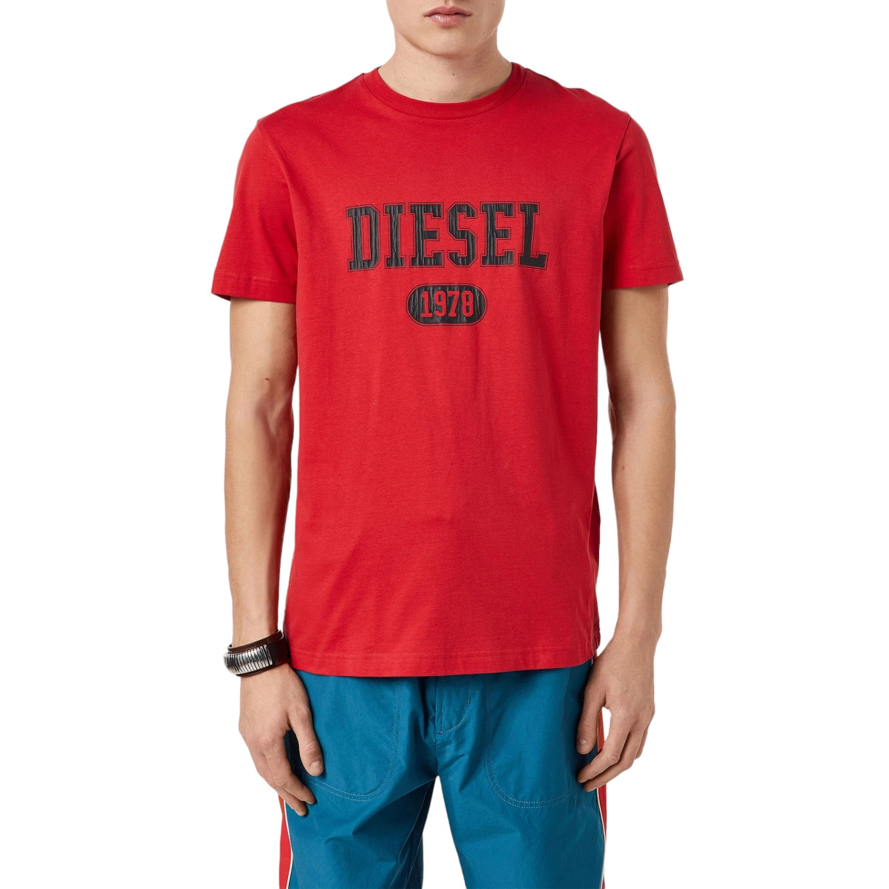 DIESEL T DIEGOR K46 Mens T Shirts Crew Neck Short Sleeve Cotton Summer Tee Red