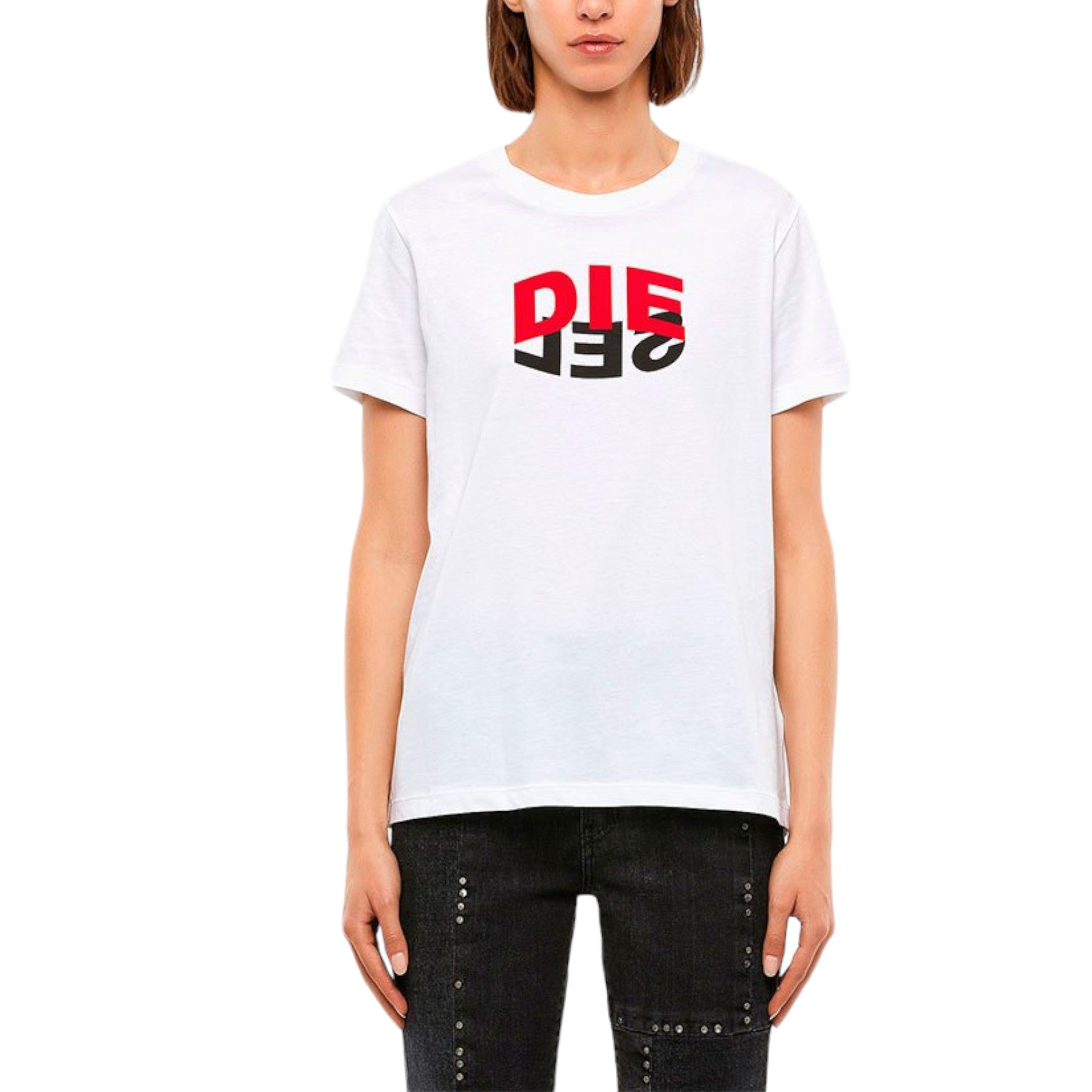 DIESEL T SILY V23 Womens T-Shirts Crew Neck Cotton Tops Short Sleeve Summer Tee