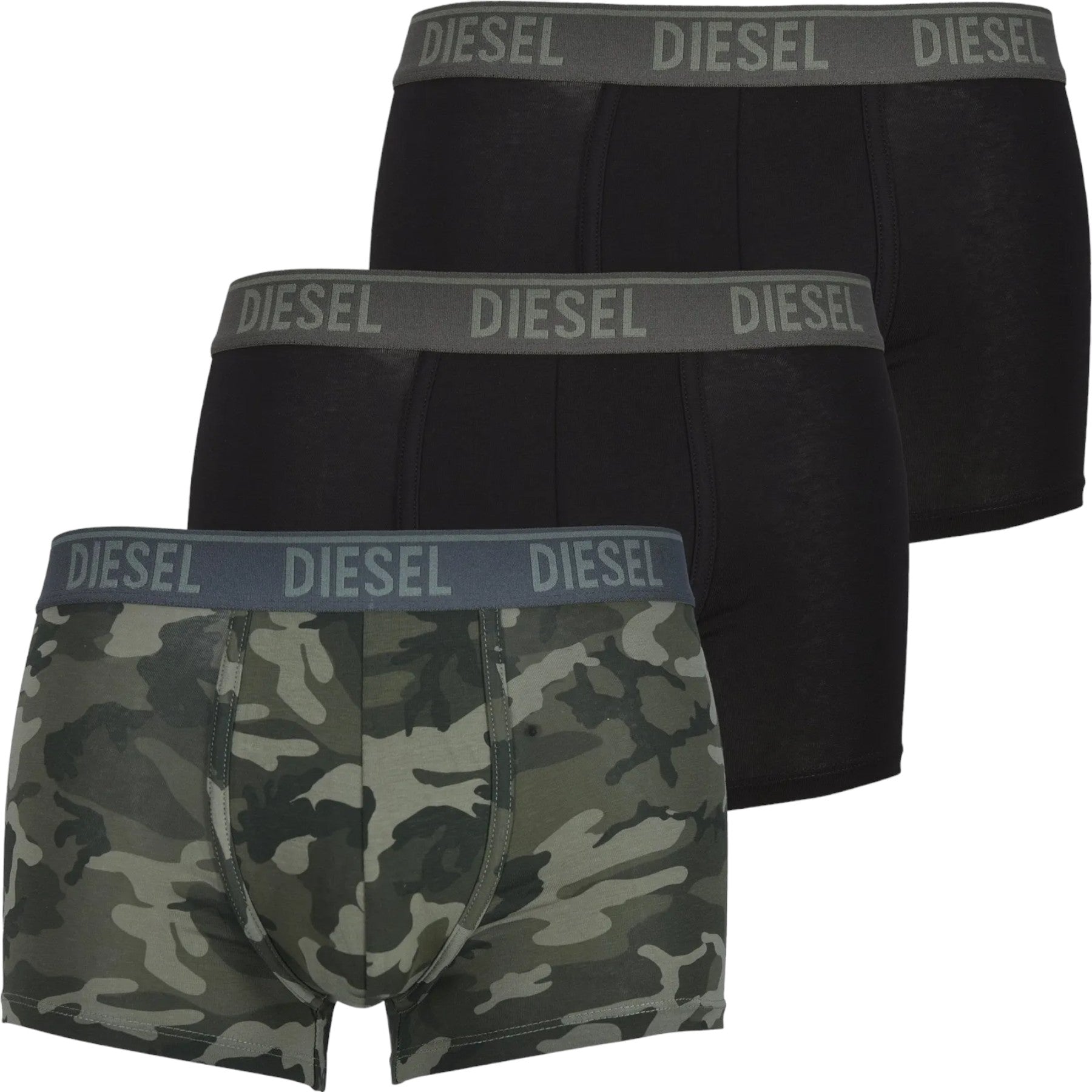 DIESEL DAMIEN E4869 Mens Trunks Camouflage 3 Pack RG Stretch Cotton Boxer Shorts