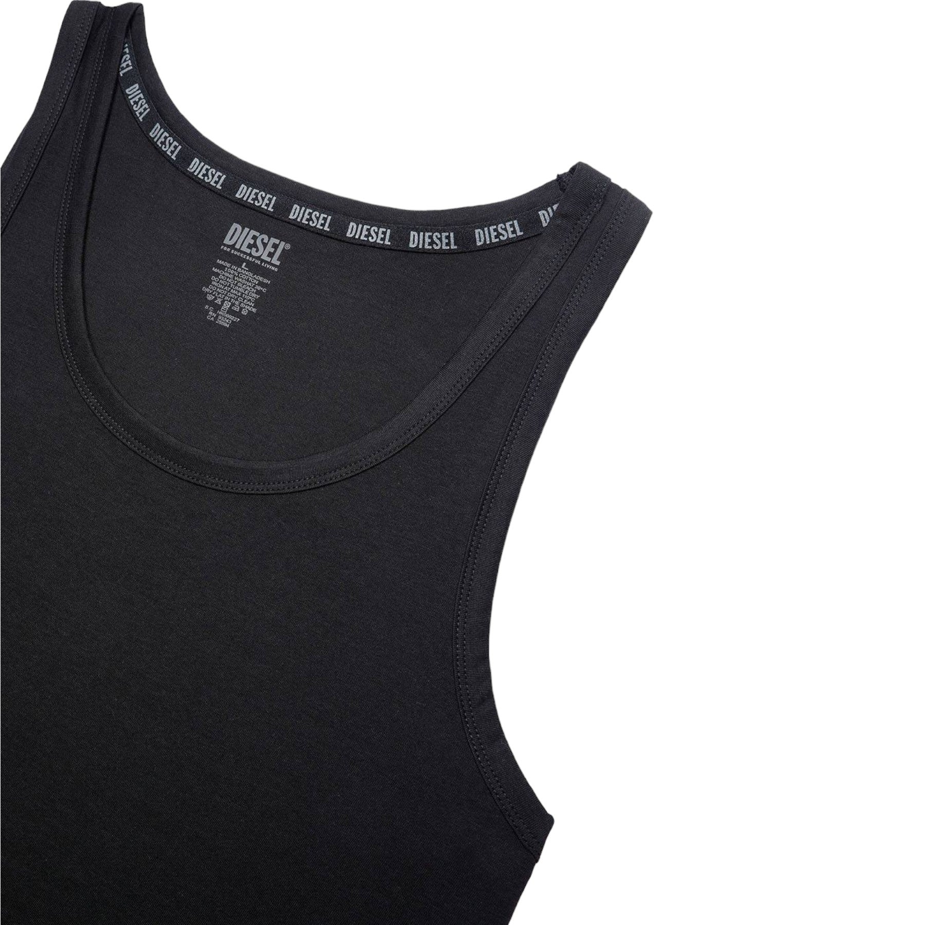 DIESEL UMTK E1350 Mens Tank Tops Slim Fit 2x Pack Scoop Neck Cotton Gym Vest Top