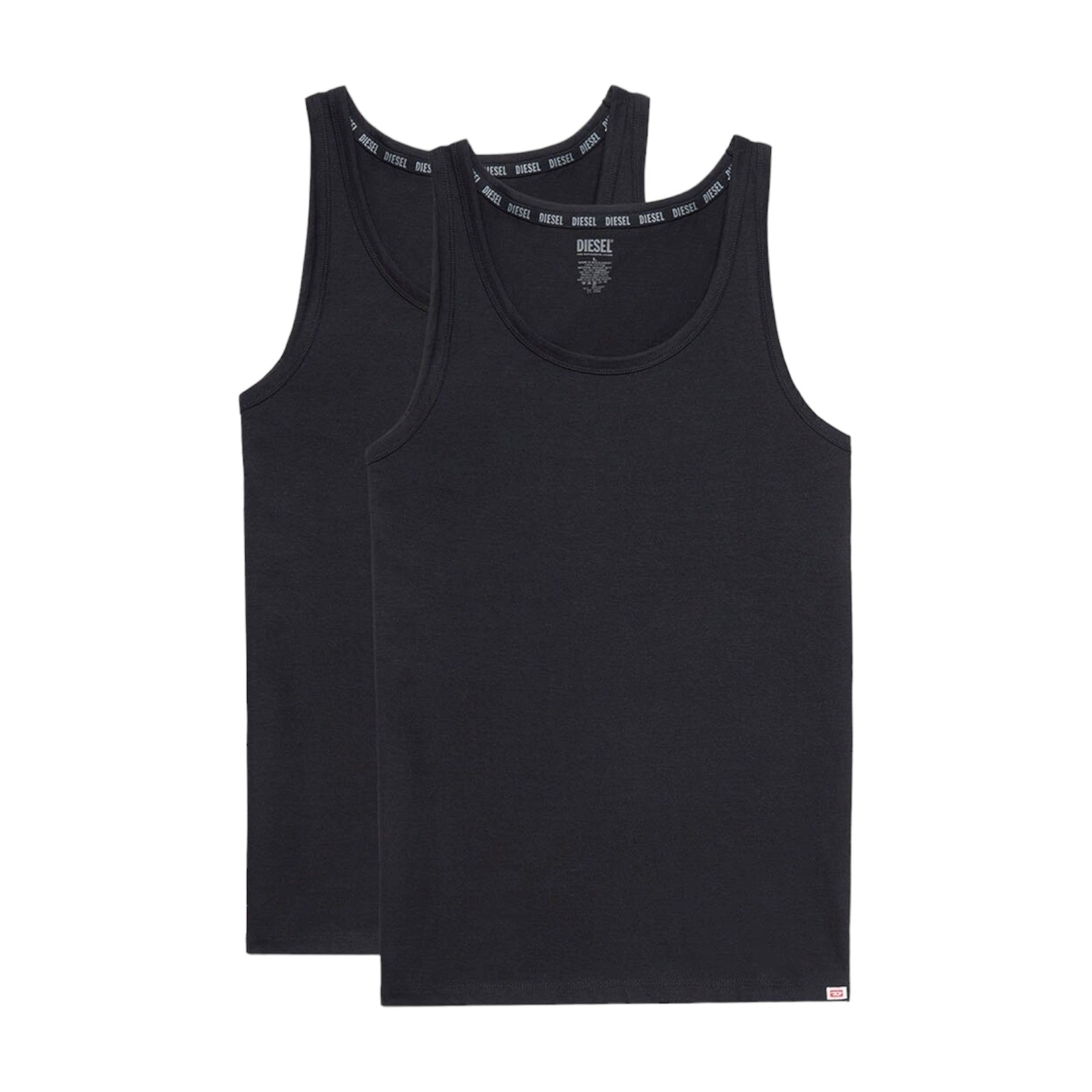 DIESEL UMTK E1350 Mens Tank Tops Slim Fit 2x Pack Scoop Neck Cotton Gym Vest Top