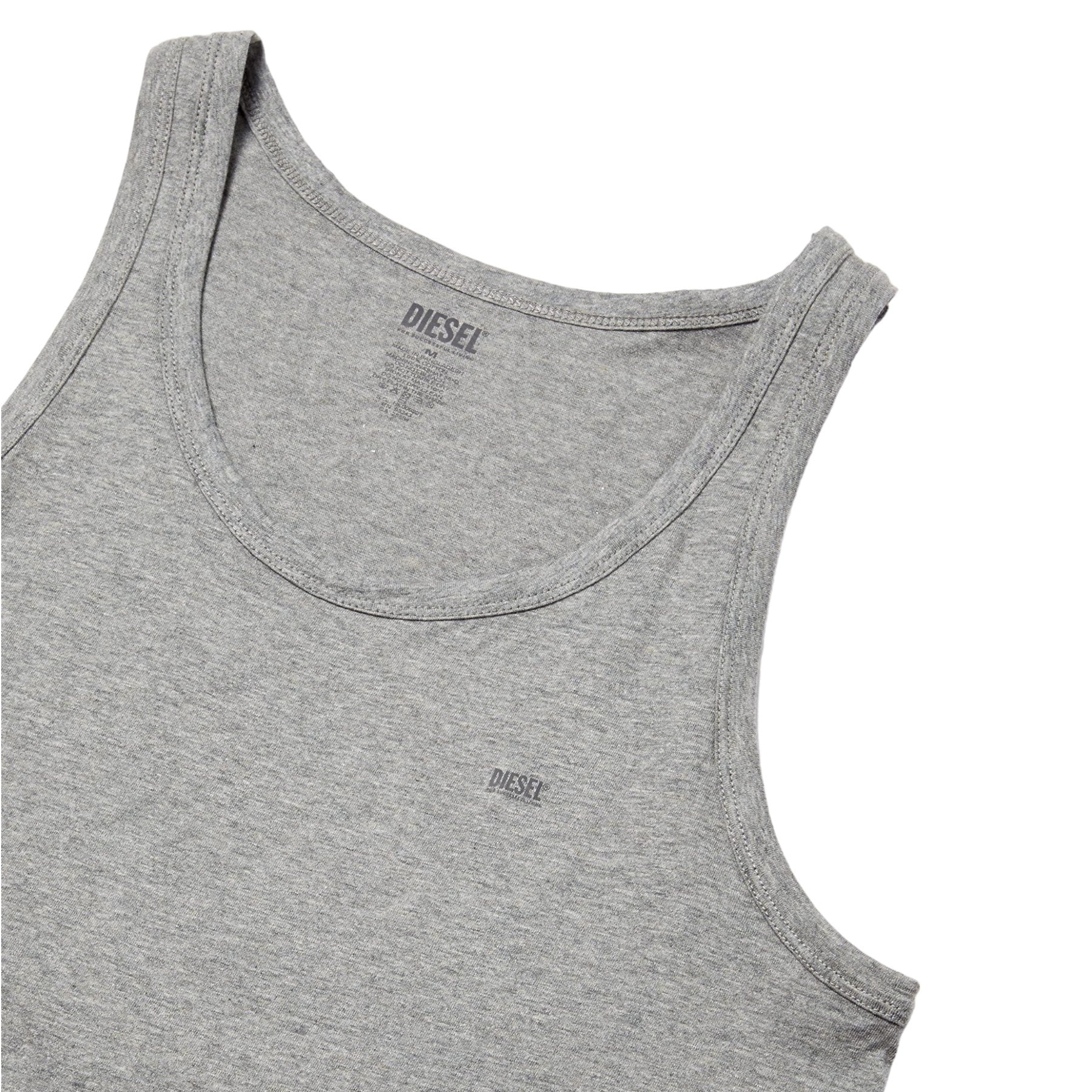 DIESEL UMTK E4084 Mens Tank Tops Slim Fit 2x Pack Scoop Neck Cotton Gym Vest Top