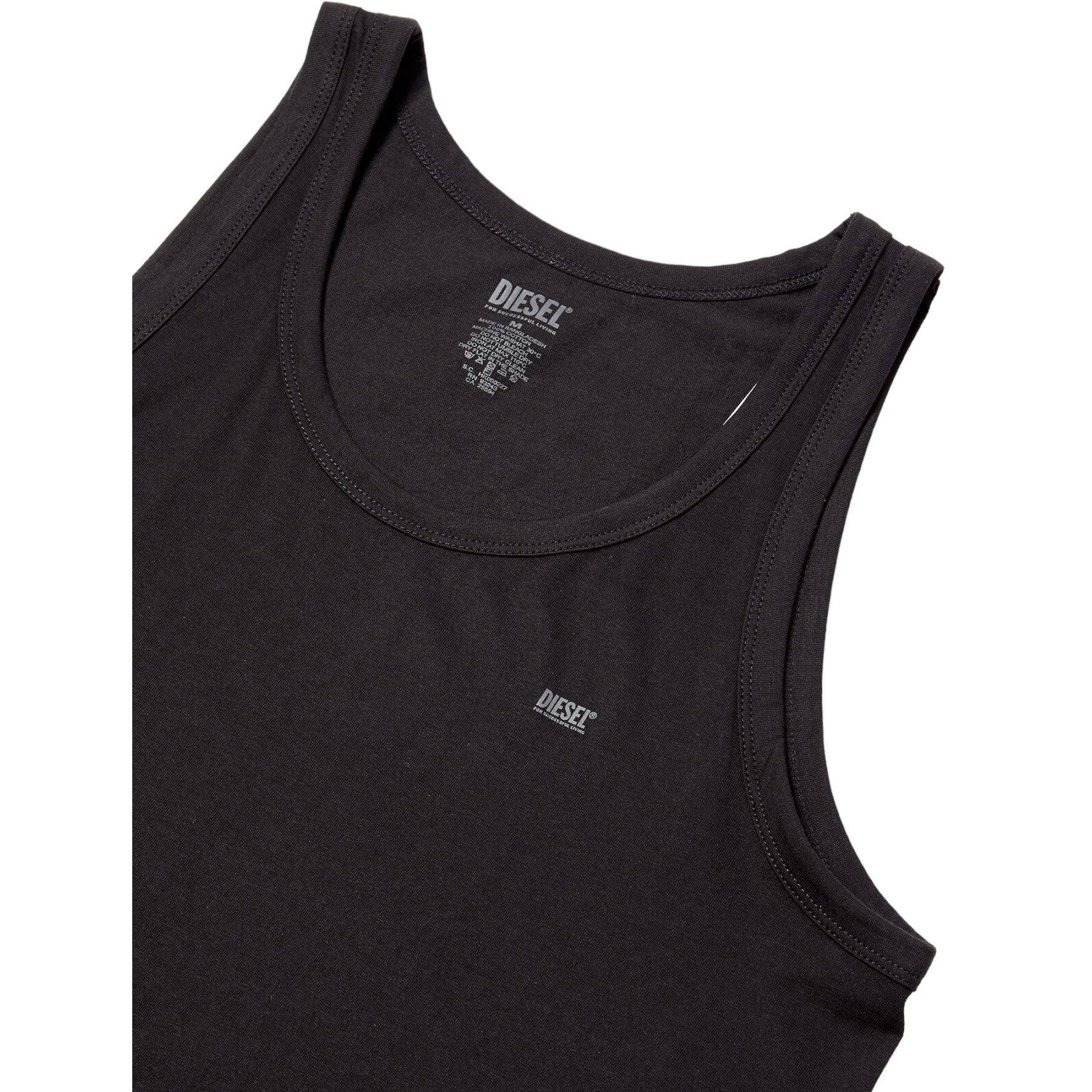 DIESEL UMTK E4084 Mens Tank Tops Slim Fit 2x Pack Scoop Neck Cotton Gym Vest Top