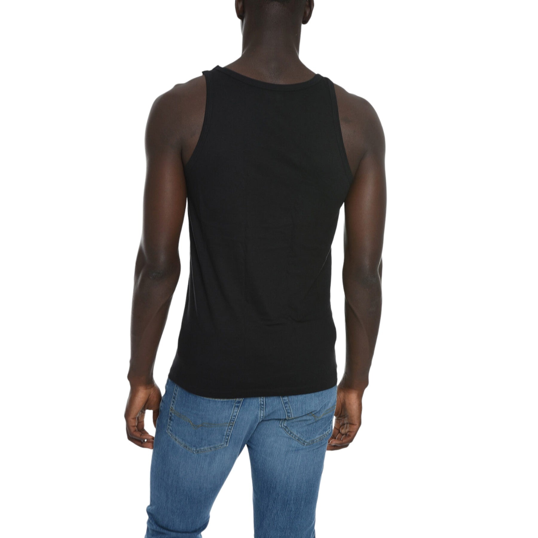 DIESEL UMTK E4084 Mens Tank Tops Slim Fit 2x Pack Scoop Neck Cotton Gym Vest Top