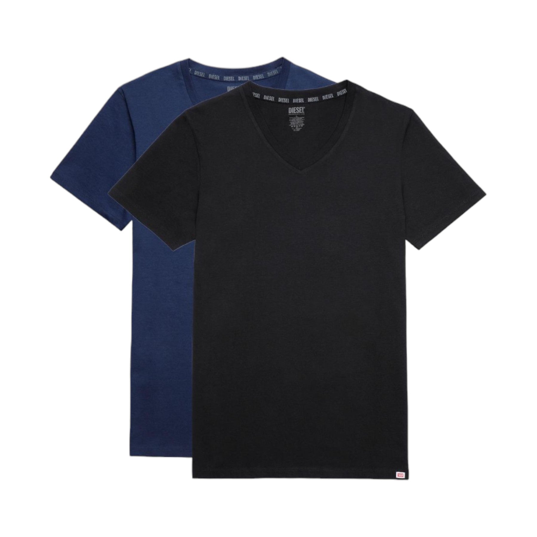 DIESEL UMTEE E4305 Mens T Shirts Regular Fit 2x Pack V Neck Cotton Gym Basic Tee