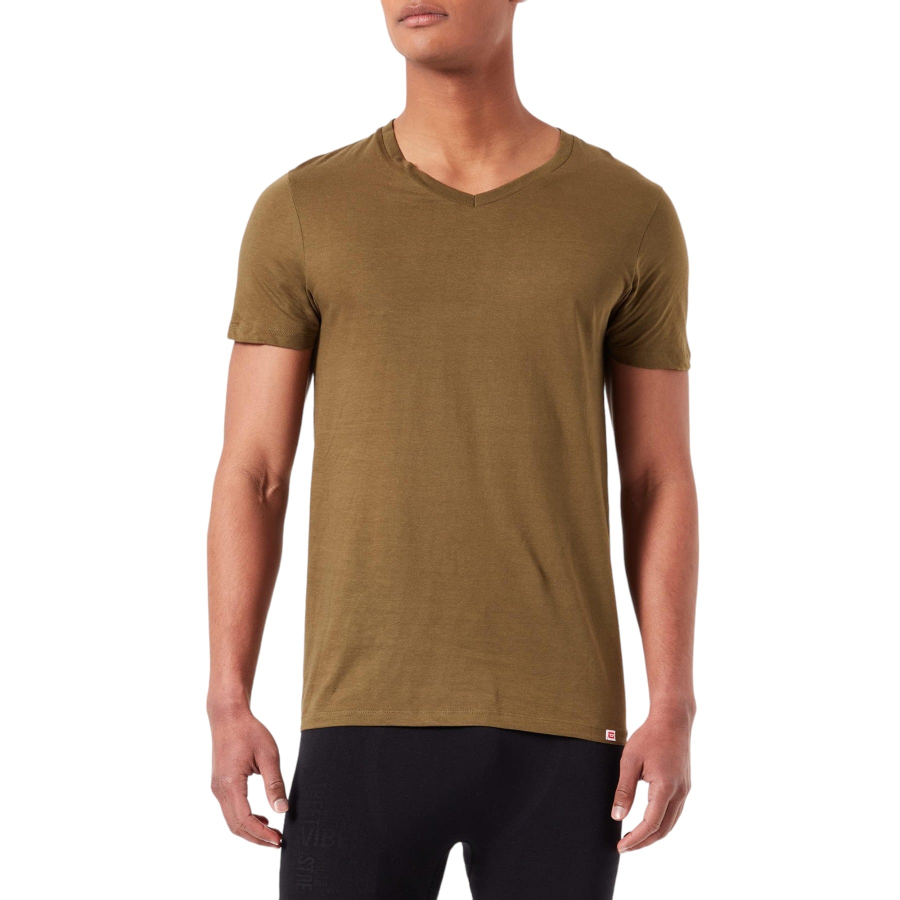 DIESEL UMTEE E5861 Mens T Shirts Regular Fit 2x Pack V Neck Cotton Gym Basic Tee