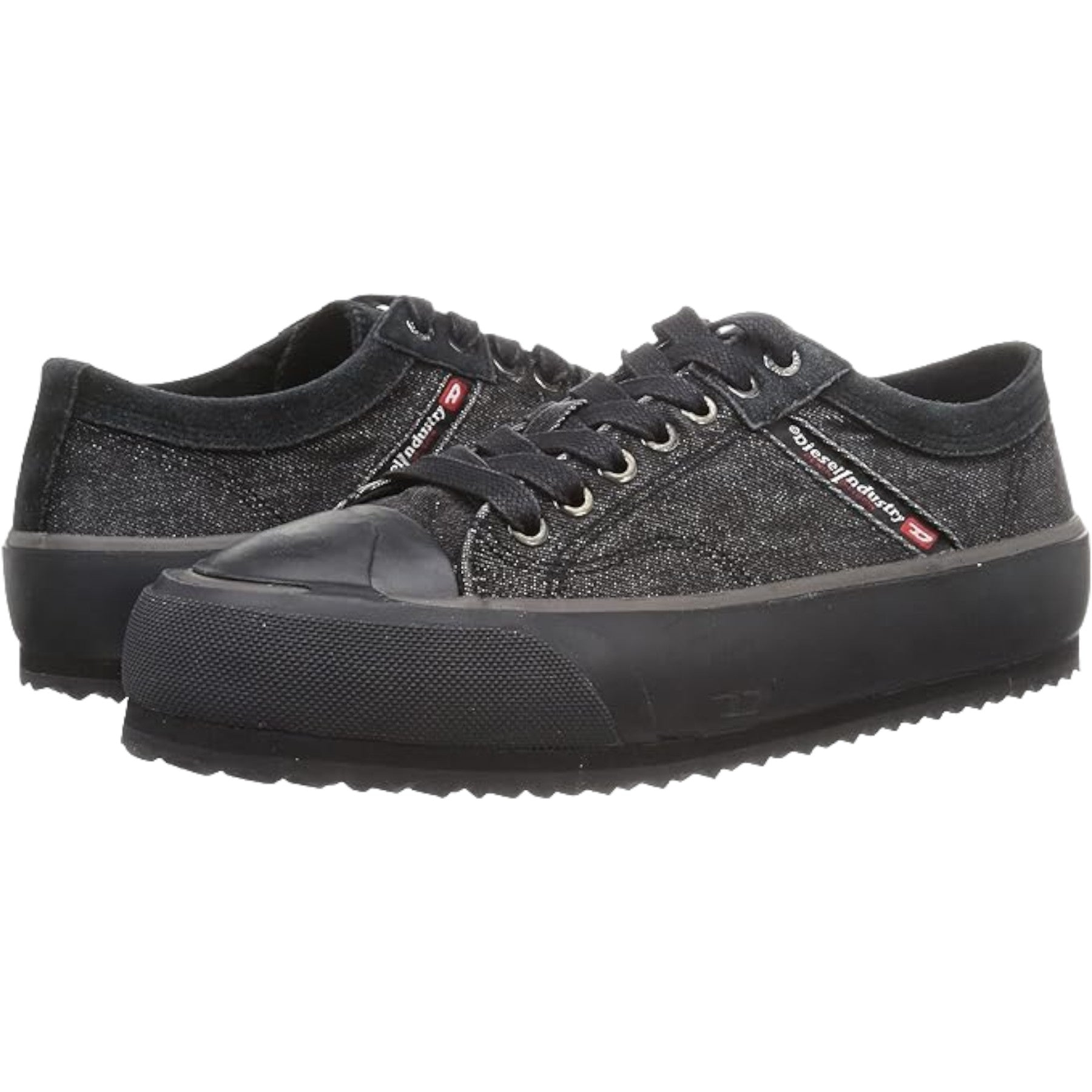 Diesel S-Principia-Low H8955 Mens Canvas Shoes Lace Up Lifestyle Trainers Black