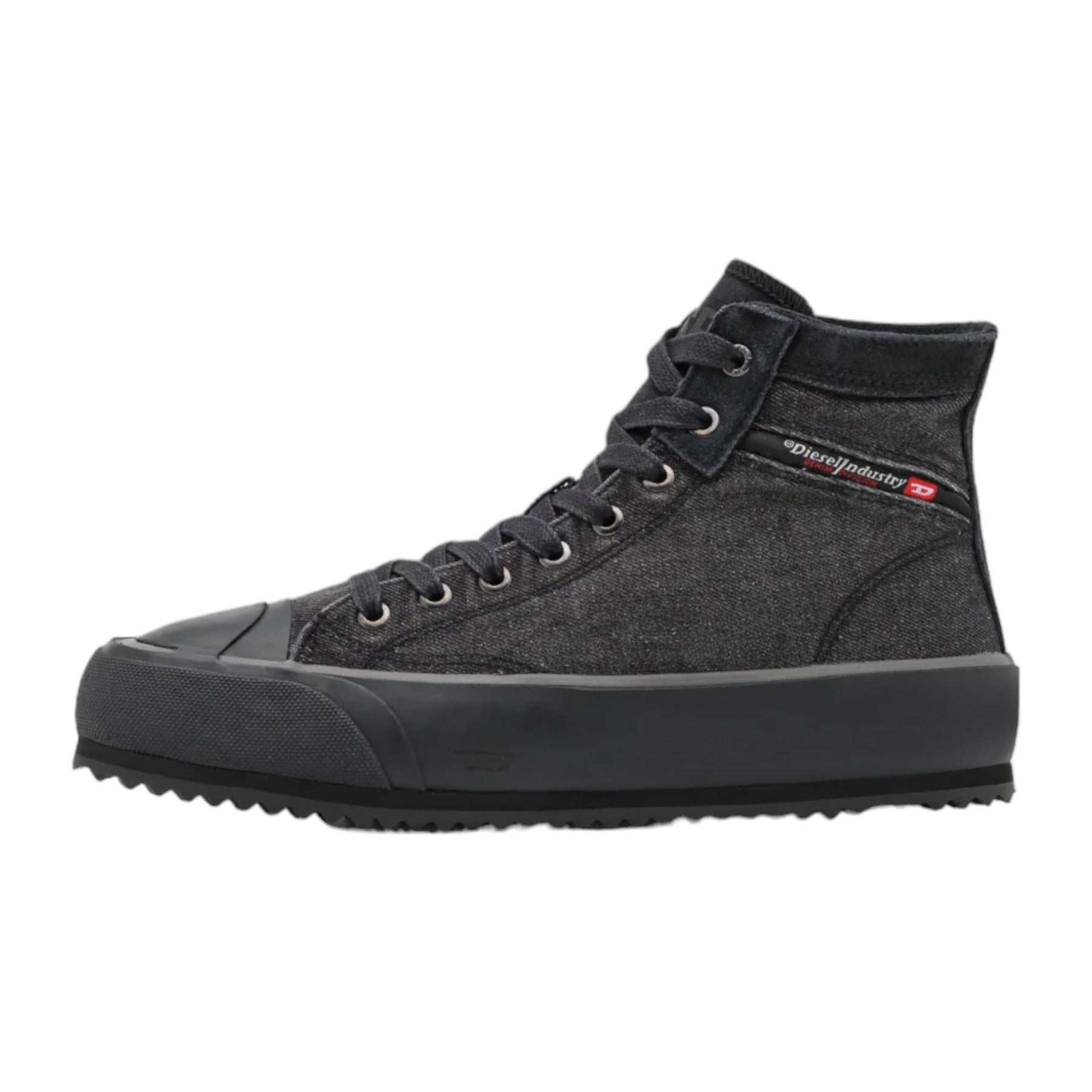 Diesel S-Principia-Mid H1645 Mens Canvas Shoes High Top Lifestyle Trainers Black