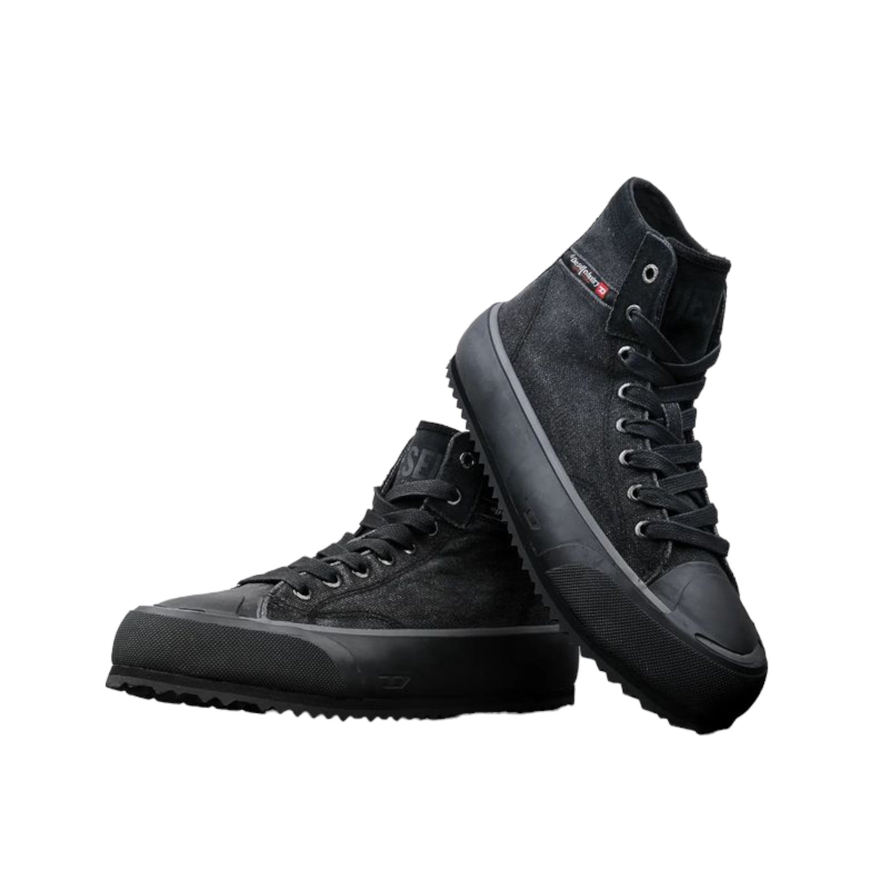 Diesel S-Principia-Mid H1645 Mens Canvas Shoes High Top Lifestyle Trainers Black