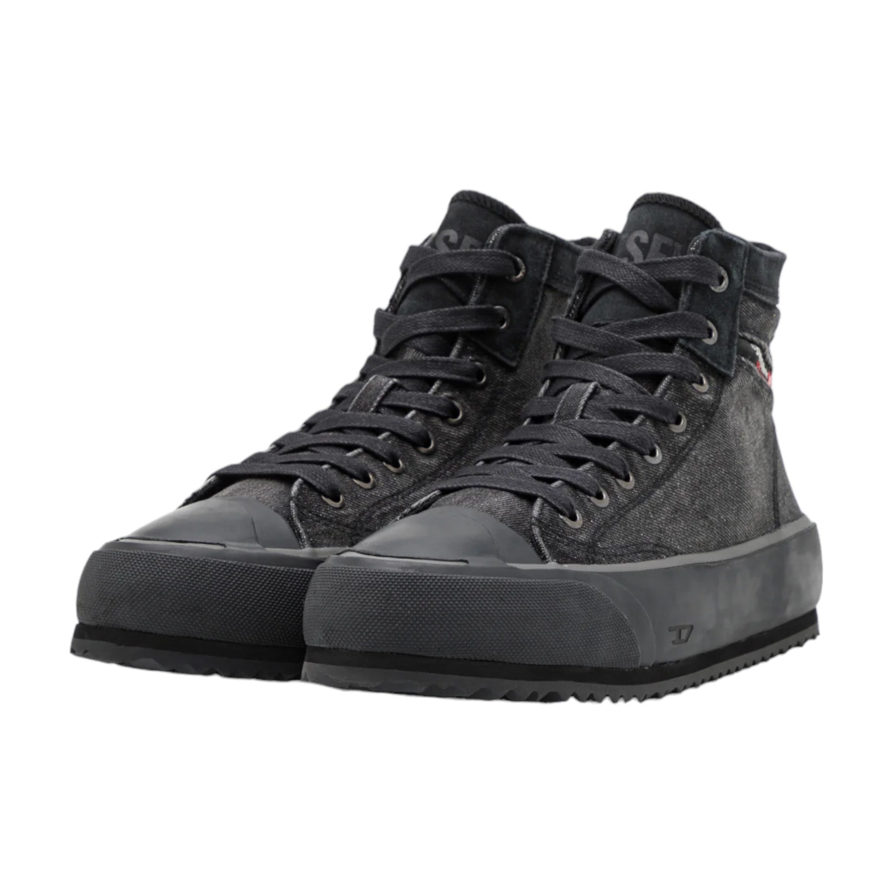 Diesel S-Principia-Mid H1645 Mens Canvas Shoes High Top Lifestyle Trainers Black
