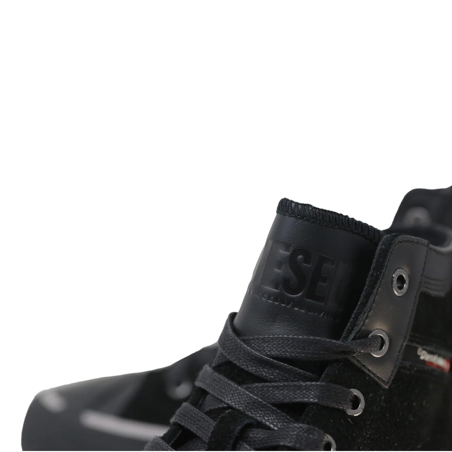 Diesel S-Principia T8013 Mens Canvas Shoes Sued Leather High Top Sneakers Black