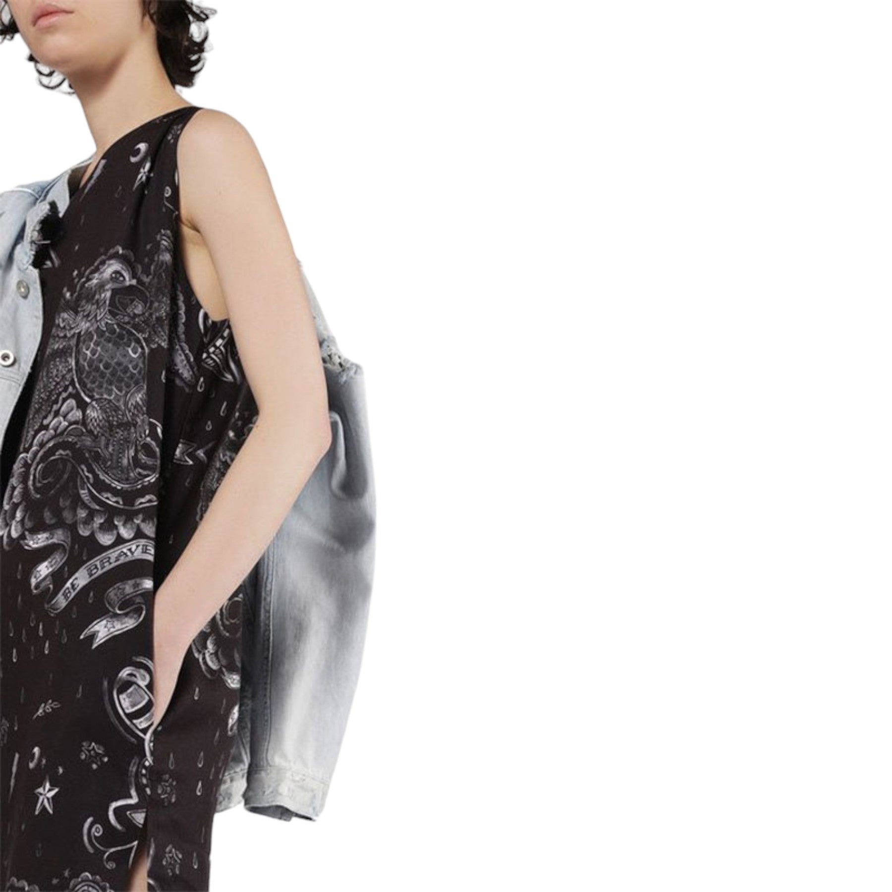 DIESEL D MAY Womens Short Dress V Neck Sleeveless Party Tops Summer Midi Dress