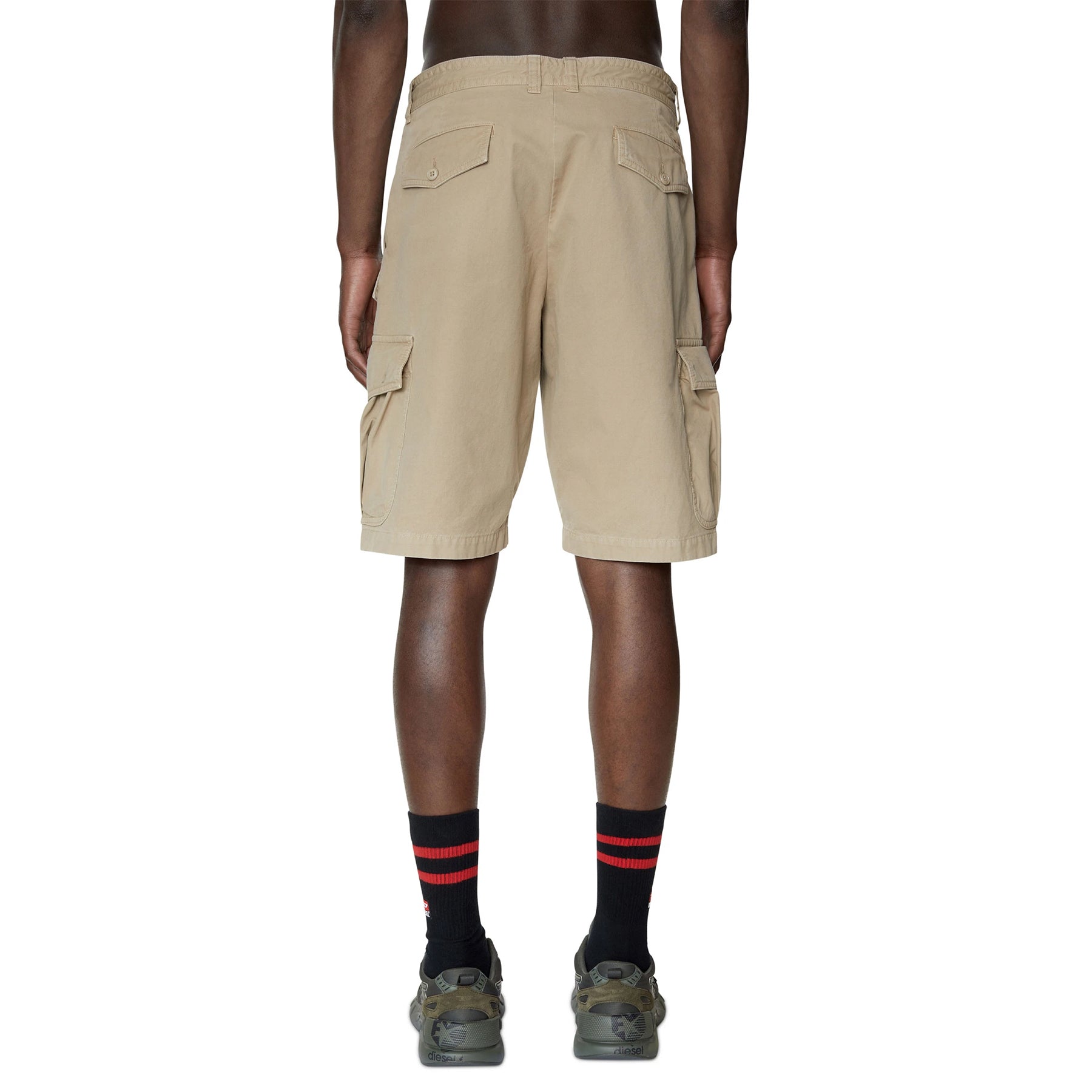 DIESEL Mens Cargo Shorts P-JOFFE-SHO Multi Pocket Summer Casual Half Pants Beige