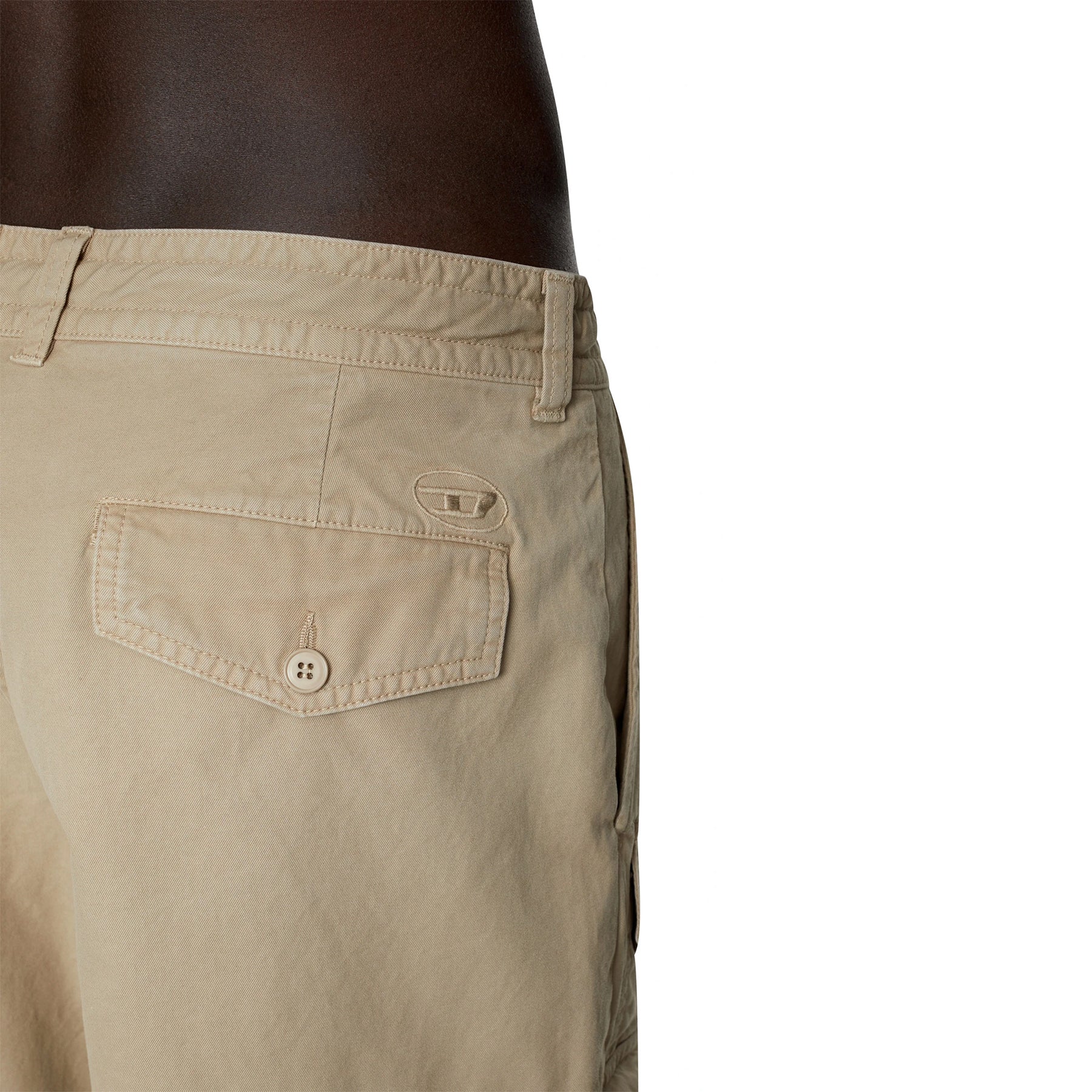 DIESEL Mens Cargo Shorts P-JOFFE-SHO Multi Pocket Summer Casual Half Pants Beige