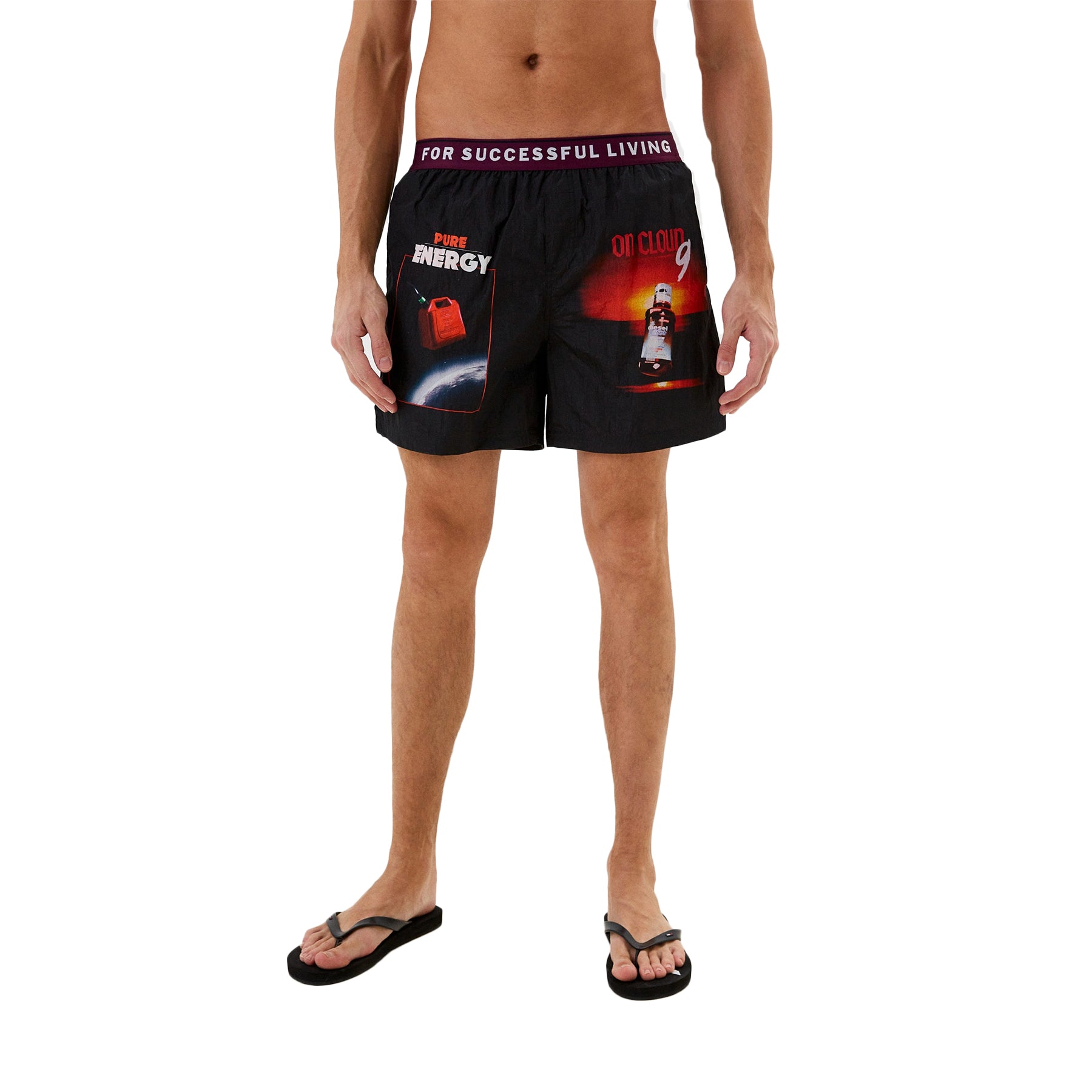 Diesel BMBX-NICO-EL Mens Swimming Shorts Quick Dry Summer Beach Swim Board Short