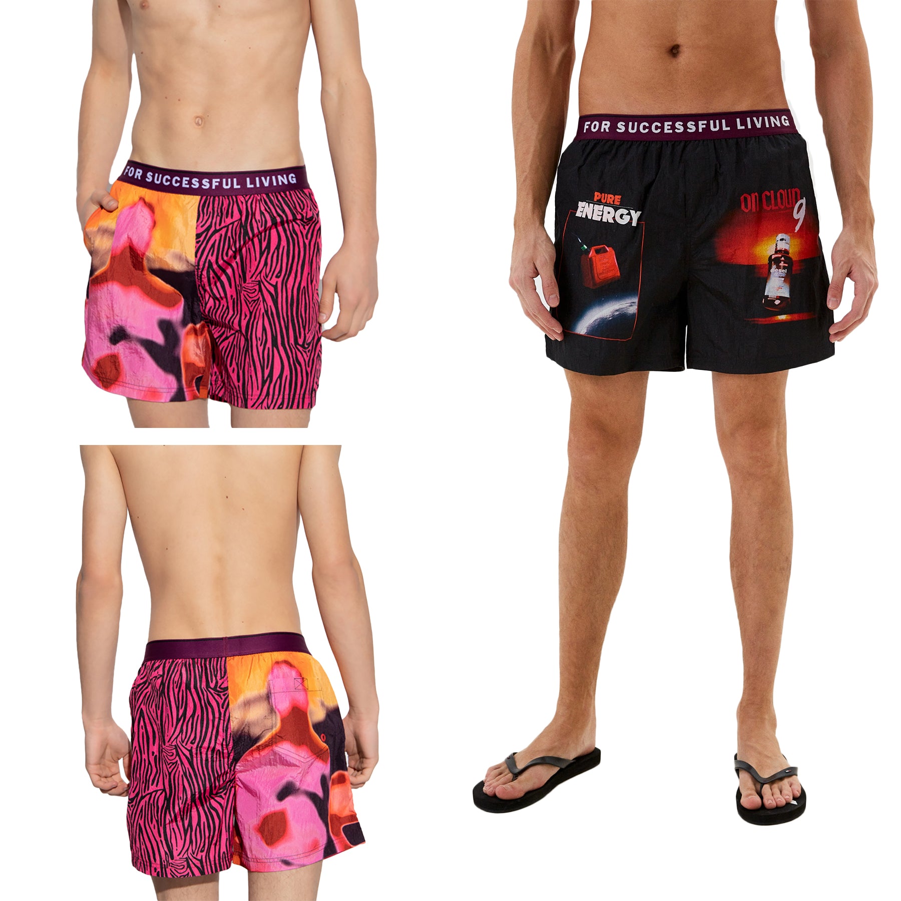 Diesel BMBX-NICO-EL Mens Swimming Shorts Quick Dry Summer Beach Swim Board Short