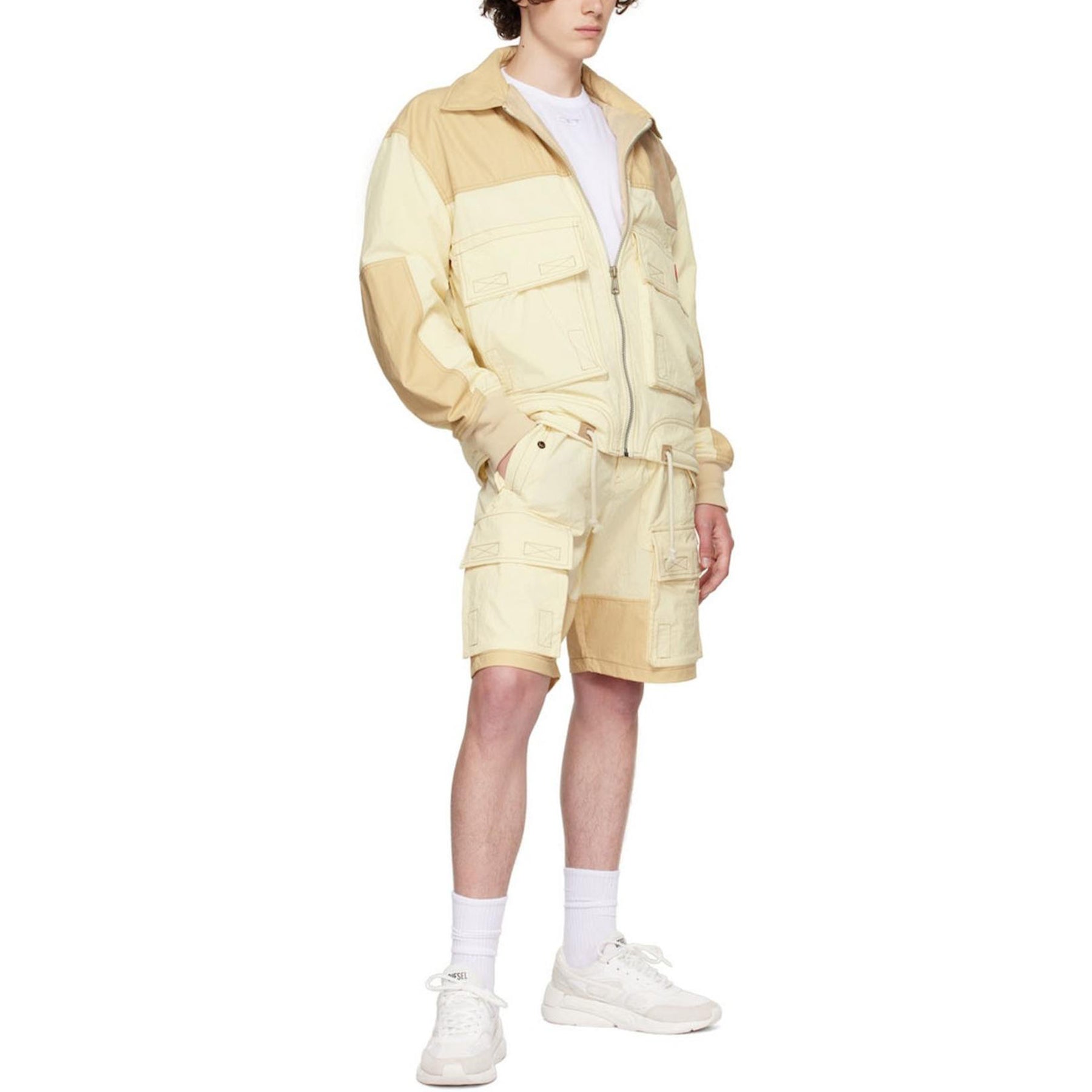 Diesel P-Glary-Short Mens Cargo Shorts Panelled Multi Pocket Summer Casual Pants