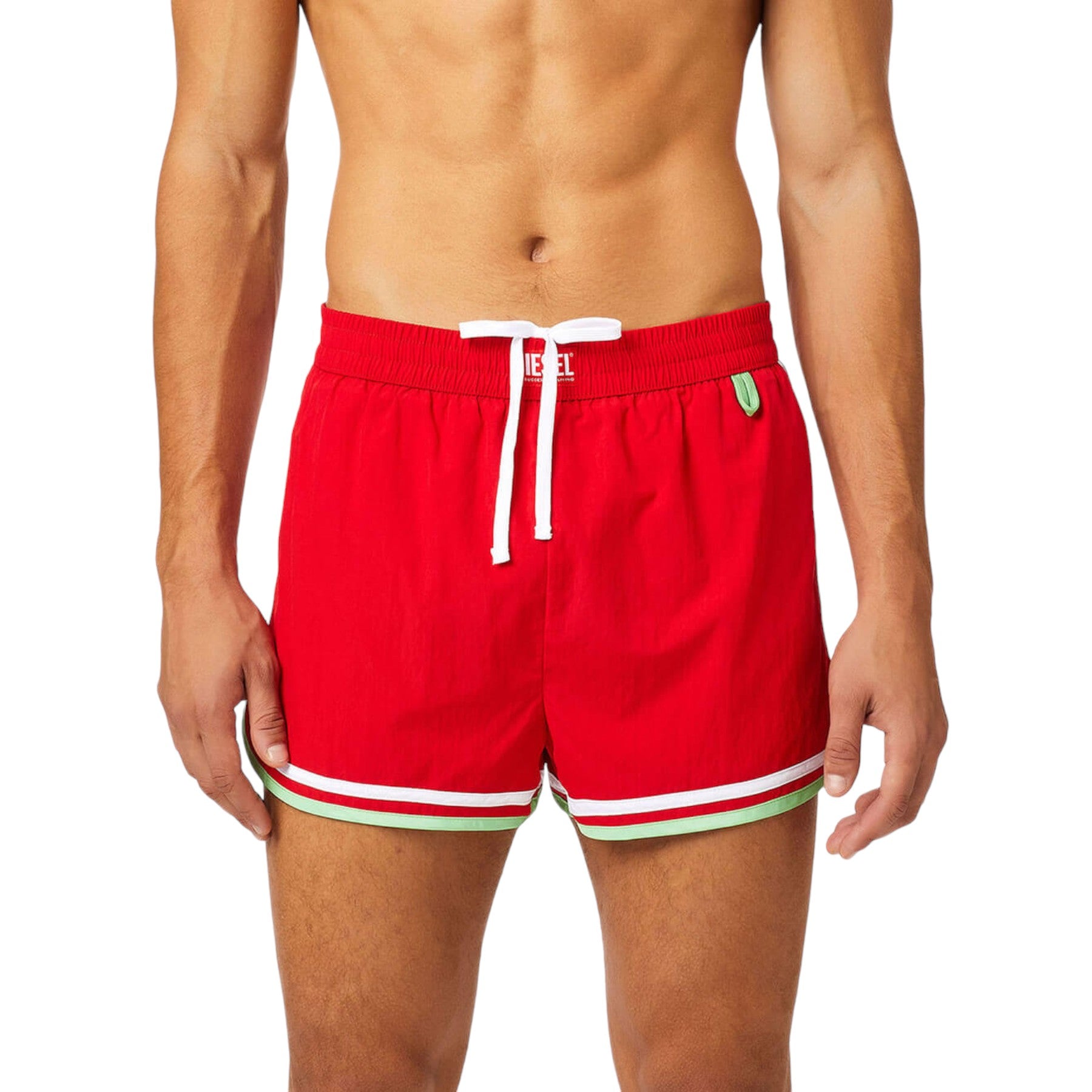 Diesel BMBX-REEF Mens Swim Shorts Quick Dry Beachwear Summer Half Pants Red New