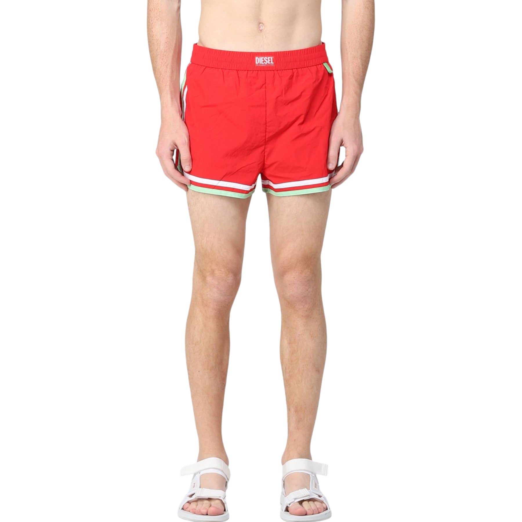 Diesel BMBX-REEF Mens Swim Shorts Quick Dry Beachwear Summer Half Pants Red New