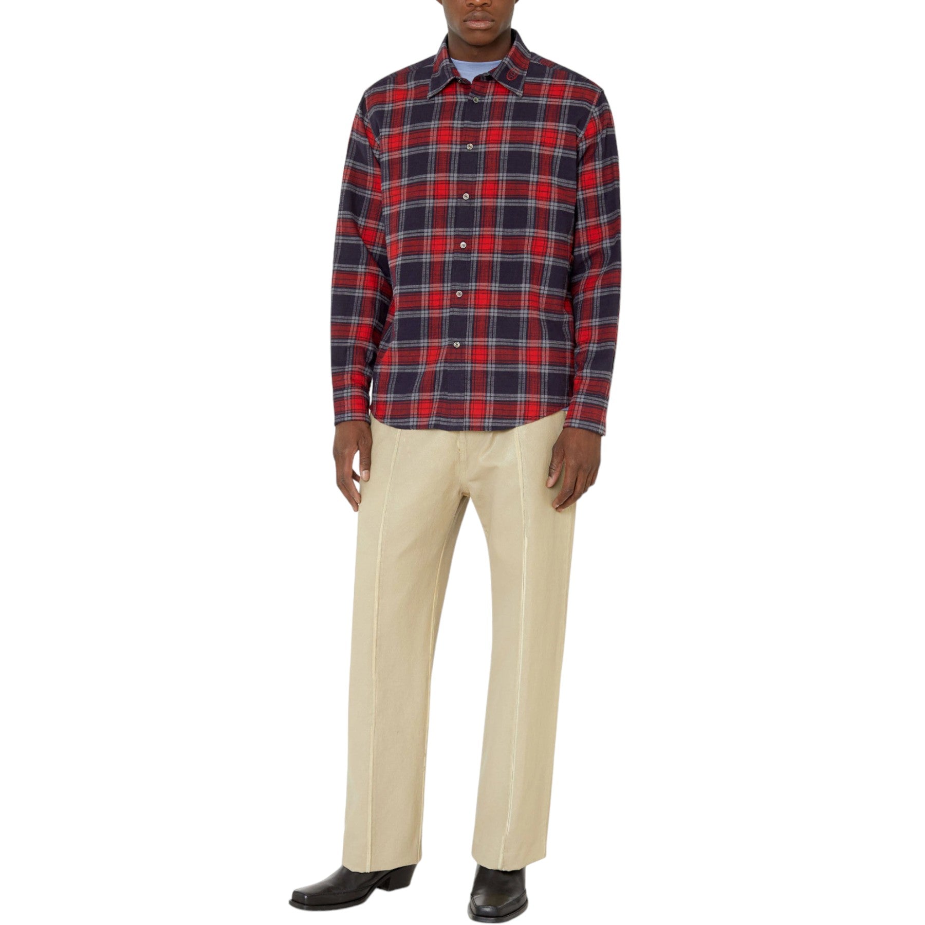 DIESEL S UMBE CHECK NW Mens Shirt Long Sleeve Check Pattern Casual Summer Top