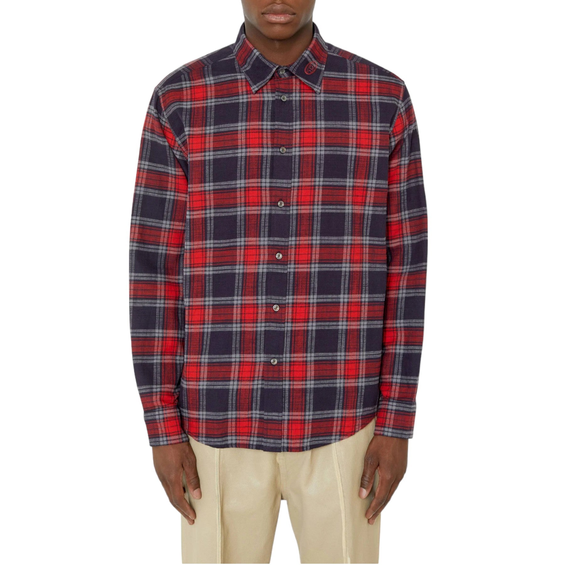 DIESEL S UMBE CHECK NW Mens Shirt Long Sleeve Check Pattern Casual Summer Top