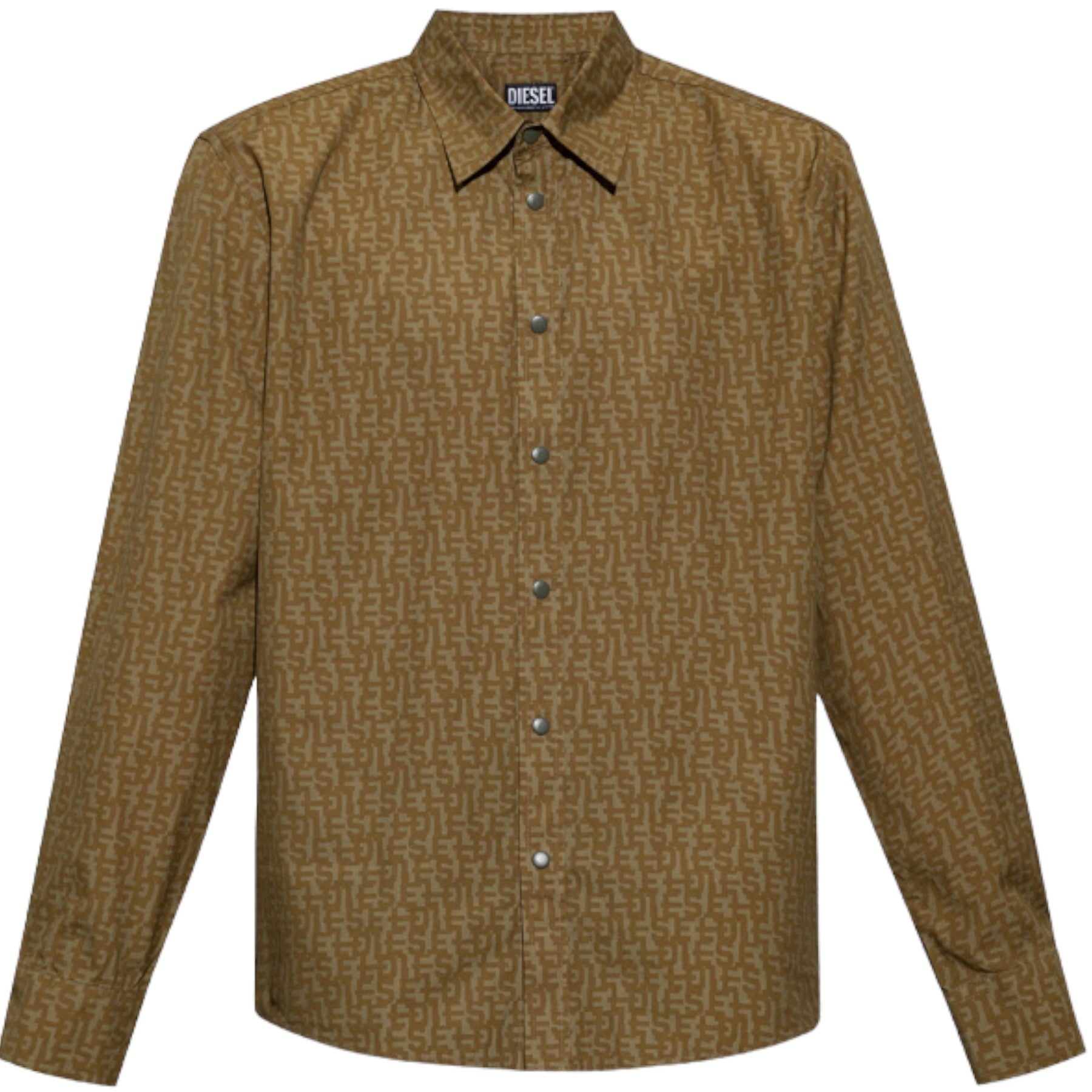 DIESEL S-UMBE-MON Mens Shirts Long Sleeve Logo Print Regular Summer Casual Shirt