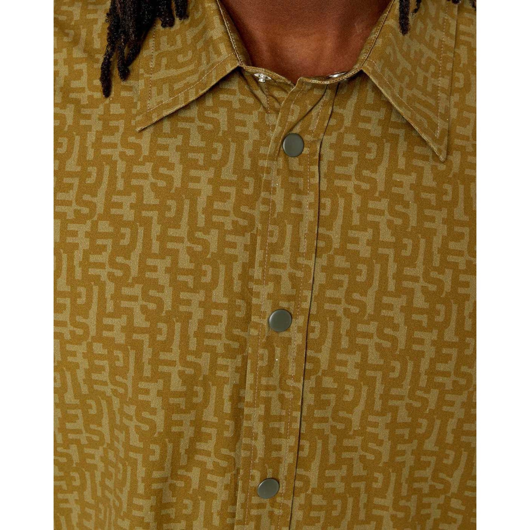 DIESEL S-UMBE-MON Mens Shirts Long Sleeve Logo Print Regular Summer Casual Shirt