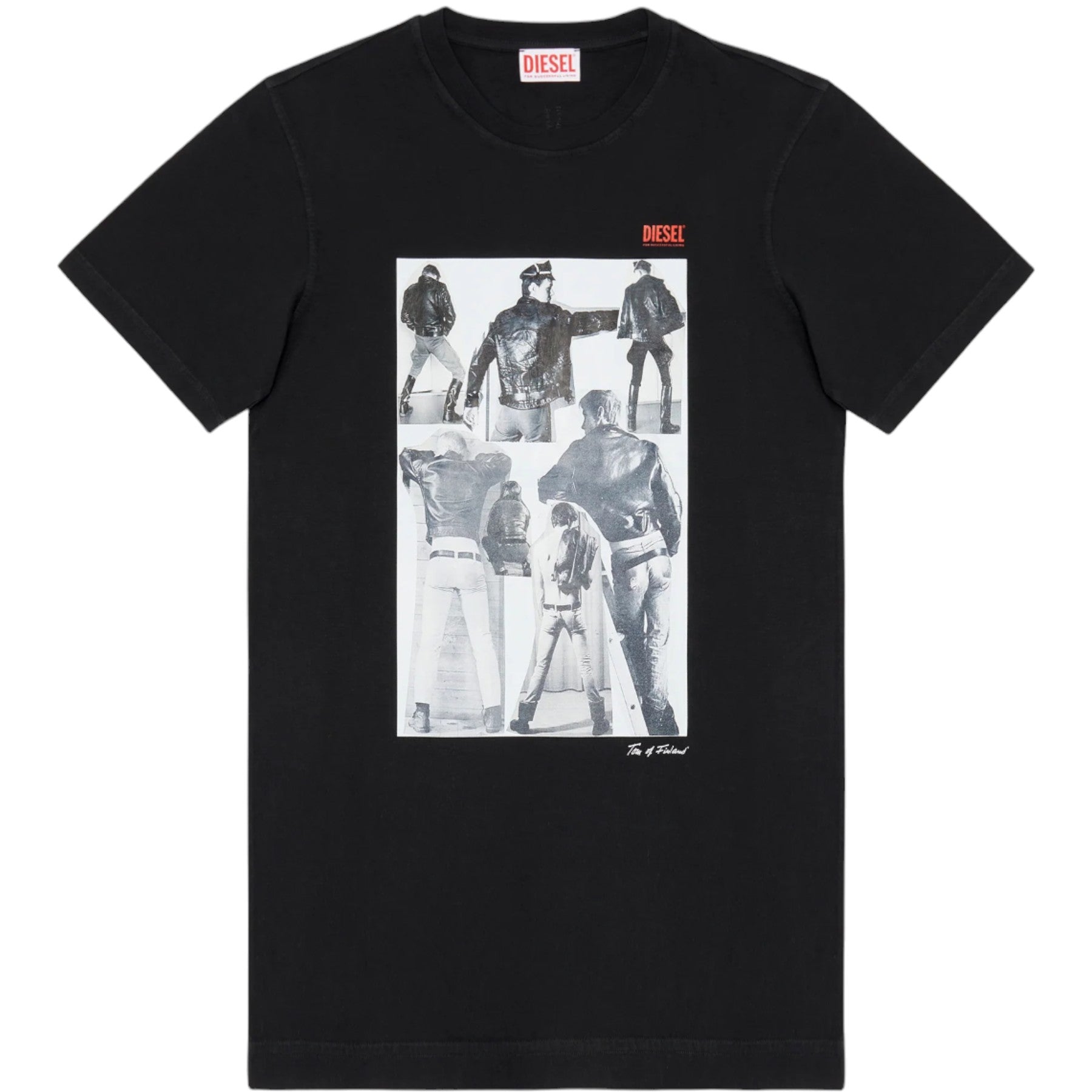 DIESEL PR-T-JUST-P1 Mens T Shirts Graphic Printed Black Crew Neck Short Sleeve