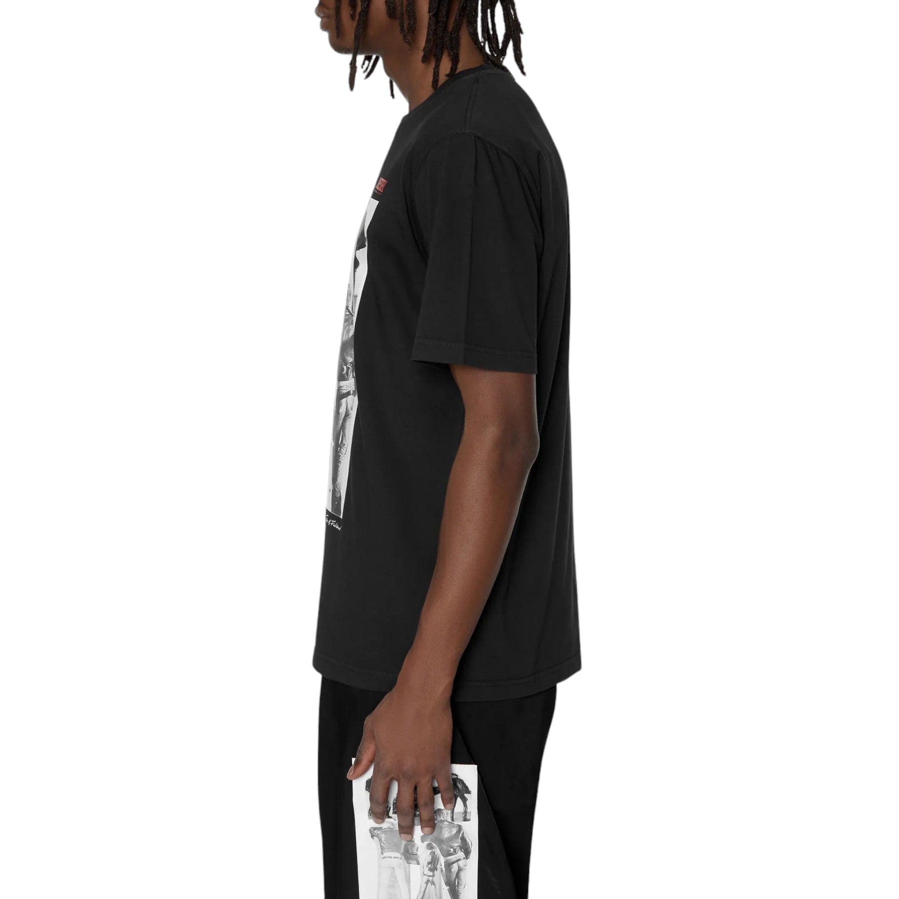 DIESEL PR-T-JUST-P1 Mens T Shirts Graphic Printed Black Crew Neck Short Sleeve