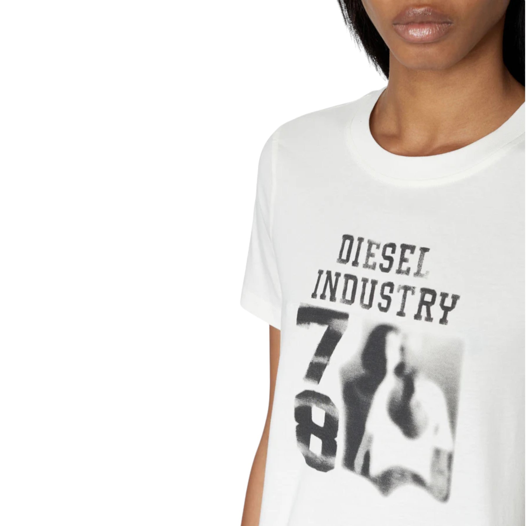 DIESEL T-Reg-E6 Womens T Shirts Crew Neck Short Sleeve Casual Summer Cotton Tee