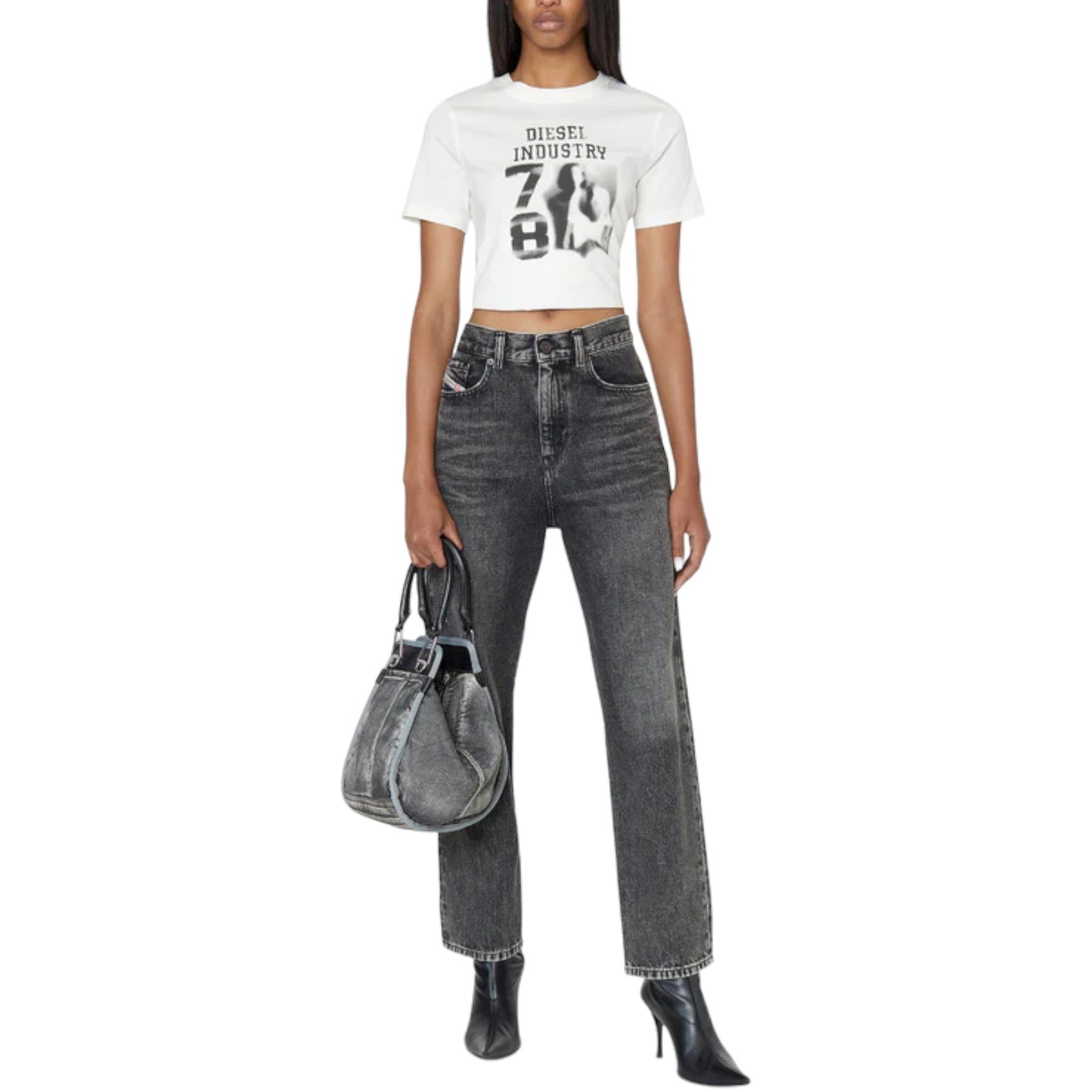 DIESEL T-Reg-E6 Womens T Shirts Crew Neck Short Sleeve Casual Summer Cotton Tee