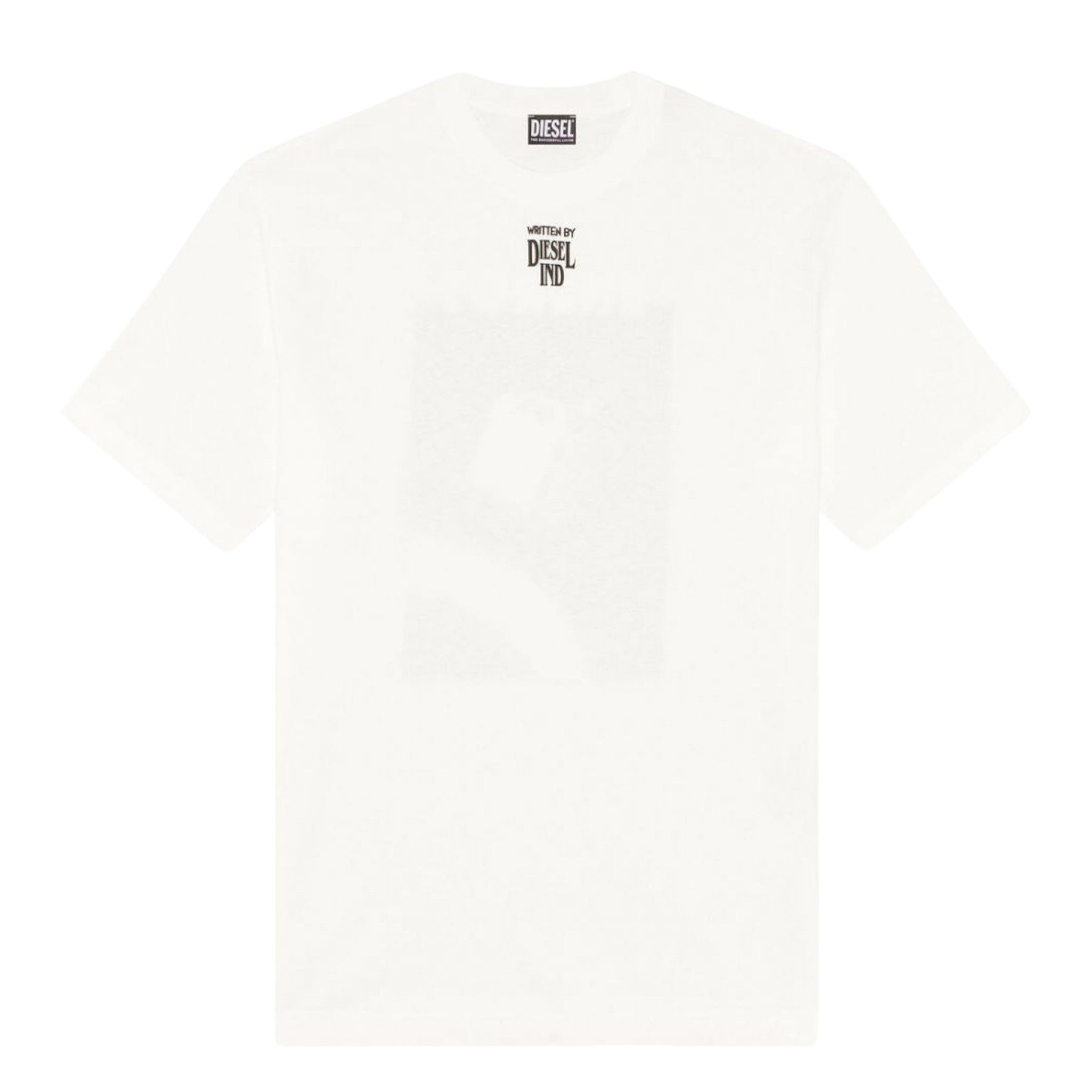 DIESEL T-WASH Mens T Shirts Short Sleeve Relaxed Fit Crew Neck Summer Tee White