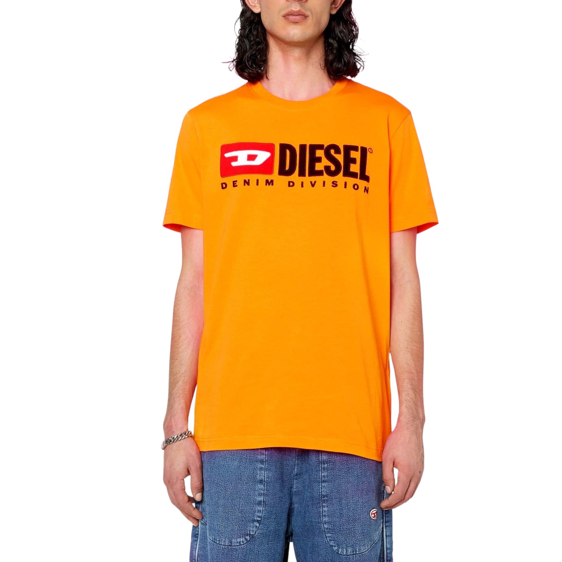 Diesel T-Diegor-Div Mens T Shirts Crew Neck Short Sleeve Soft Cotton Summer Tee