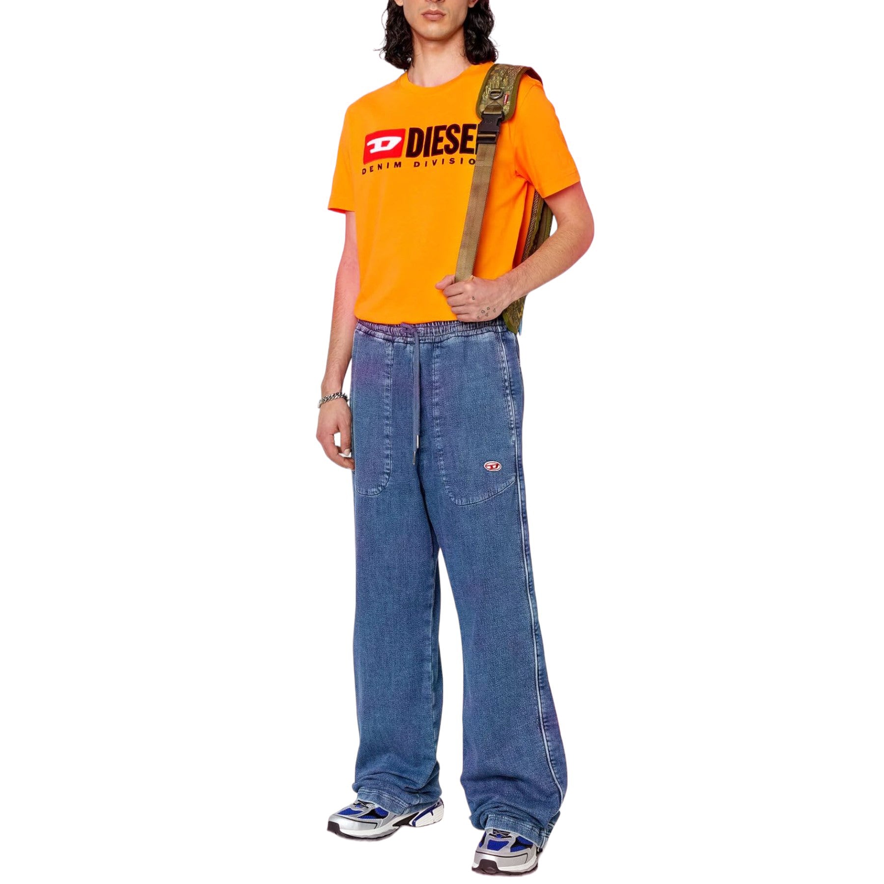 Diesel T-Diegor-Div Mens T Shirts Crew Neck Short Sleeve Soft Cotton Summer Tee