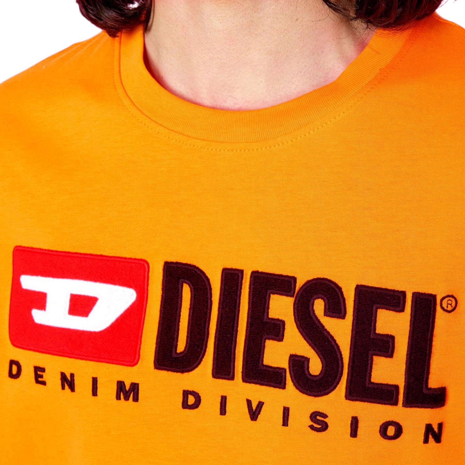 Diesel T-Diegor-Div Mens T Shirts Crew Neck Short Sleeve Soft Cotton Summer Tee