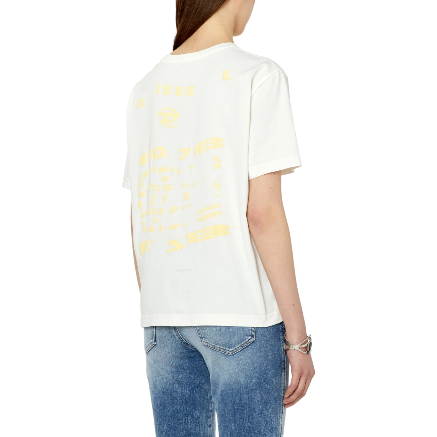 DIESEL T-Danny Womens T Shirts Oversize Crew Neck Short Sleeve Casual Summer Tee