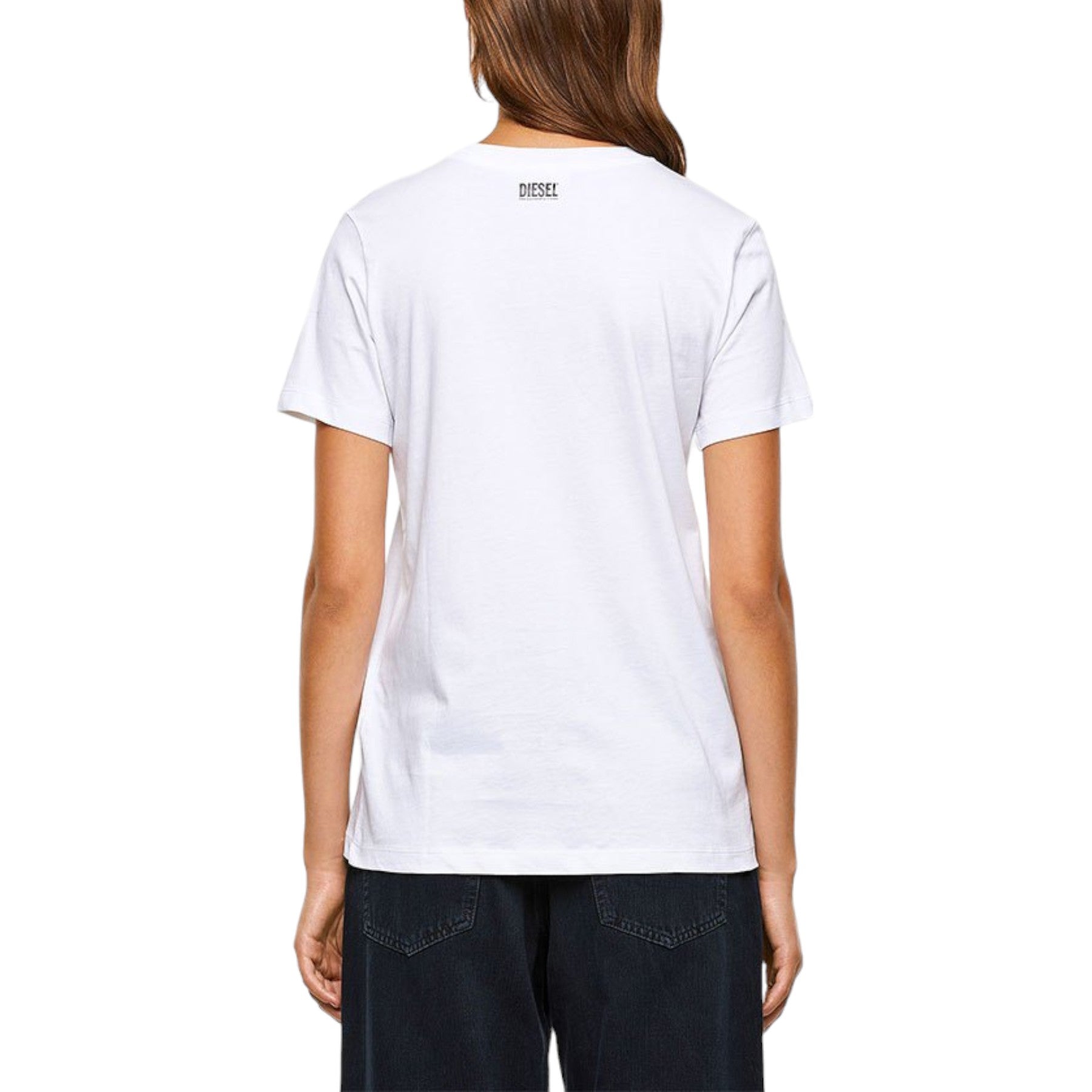 DIESEL T-Sily-V20 Womens T Shirt Slim Fit Crew Neck Short Sleeve Summer Top XS S