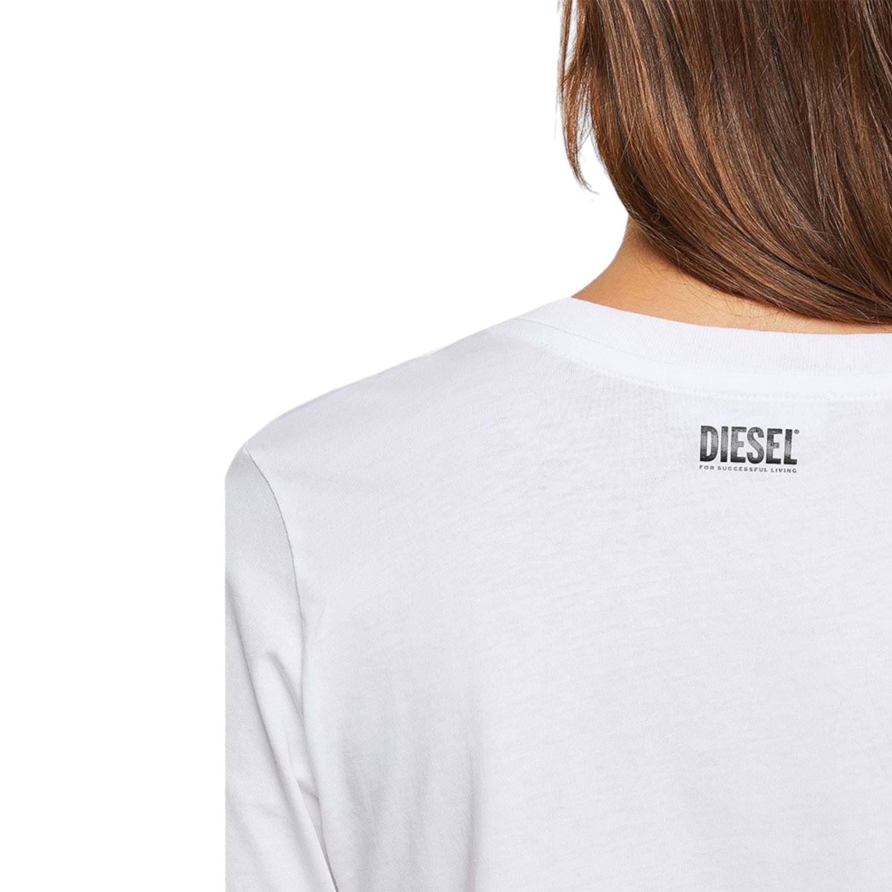 DIESEL T-Sily-V20 Womens T Shirt Slim Fit Crew Neck Short Sleeve Summer Top XS S