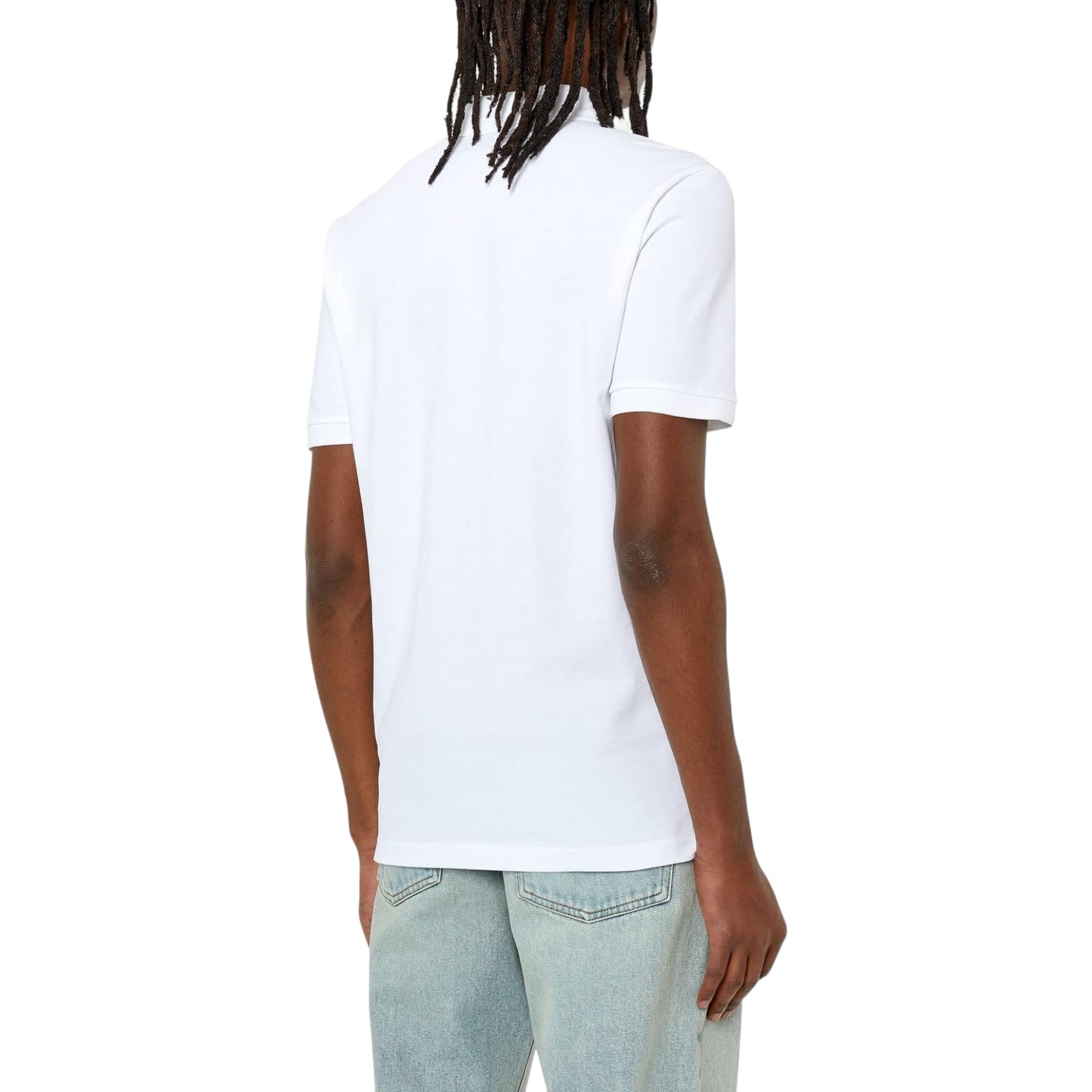 DIESEL T-SMITH Mens Polo Shirt Short Sleeve Summer Casual Golf Cotton Tee White