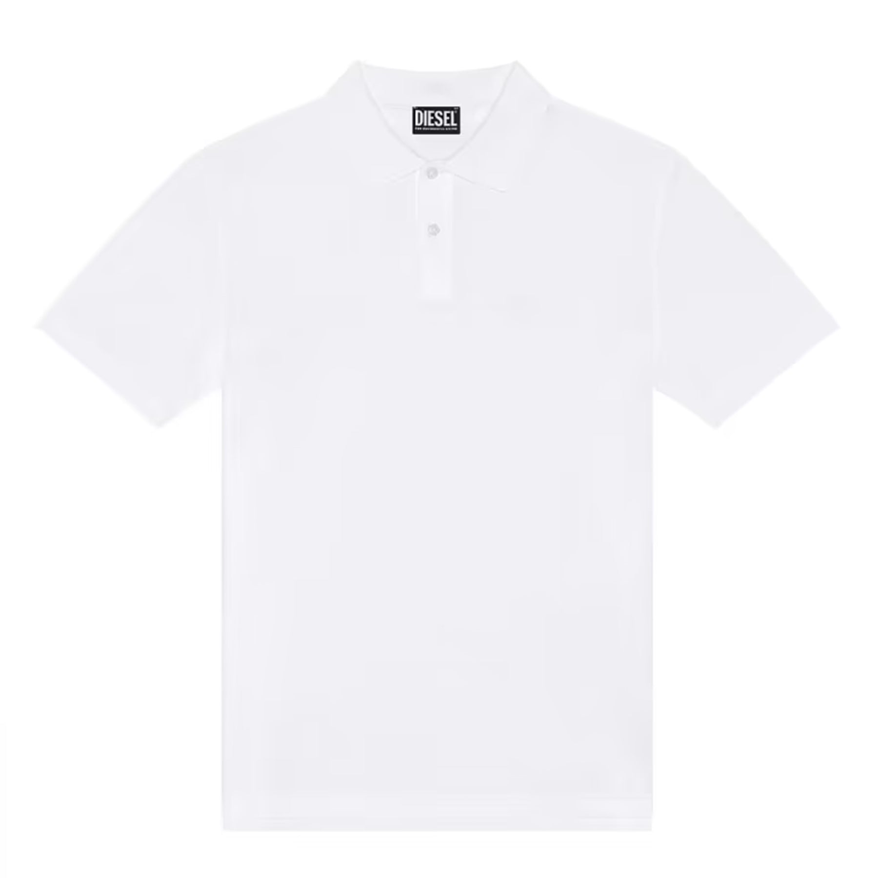 DIESEL T-SMITH-B2 Mens Polo Shirt Short Sleeve Casual Summer Cotton White Tee L