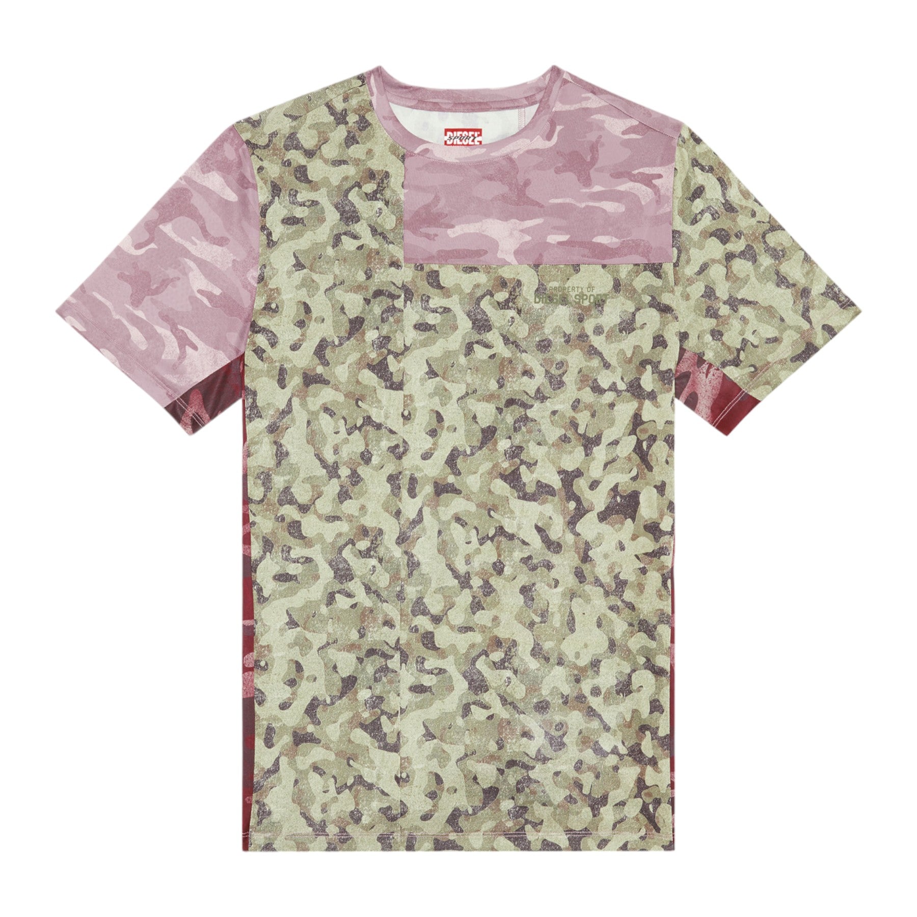 Diesel Amtee-Meng-WT09 Mens Gym T Shirts Quick Dry Workout Camouflage Sports Tee