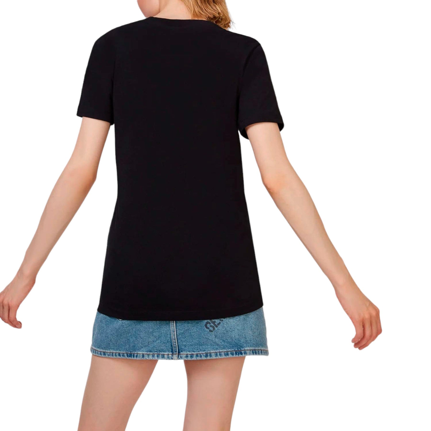 DIESEL T-SILY Womens Short Sleeve T Shirt Crew Neck Casual Black Summer Tee NEW