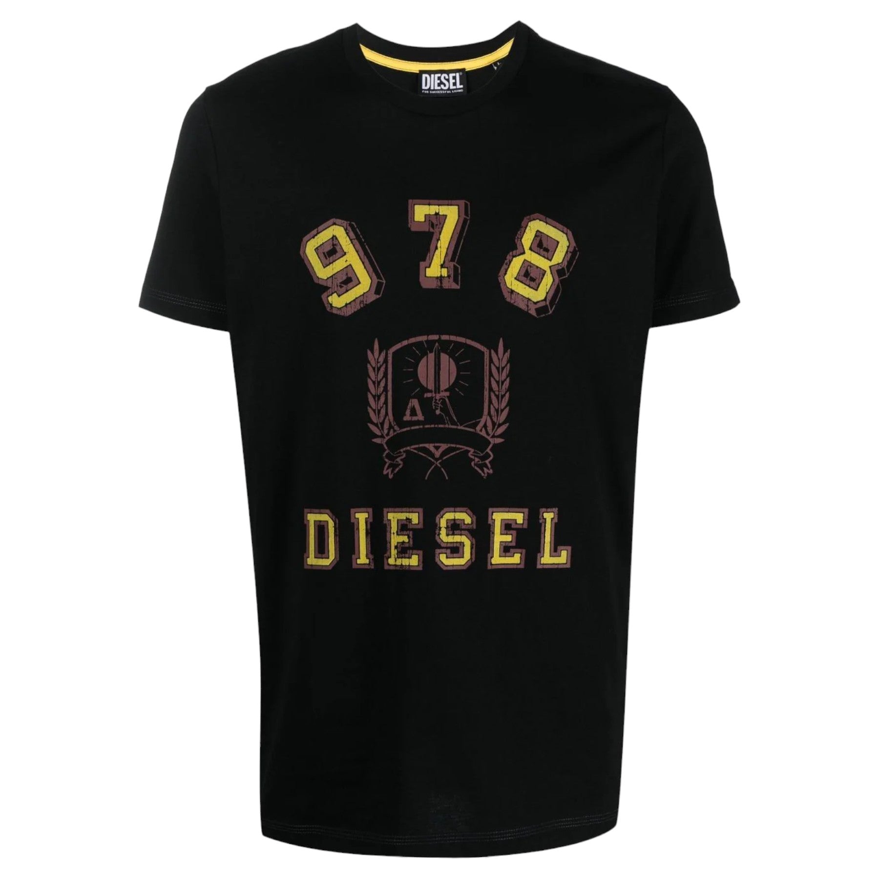 Diesel T-Diegor-E11 Mens T Shirts Crew Neck Short Sleeve Cotton Summer Tee Black