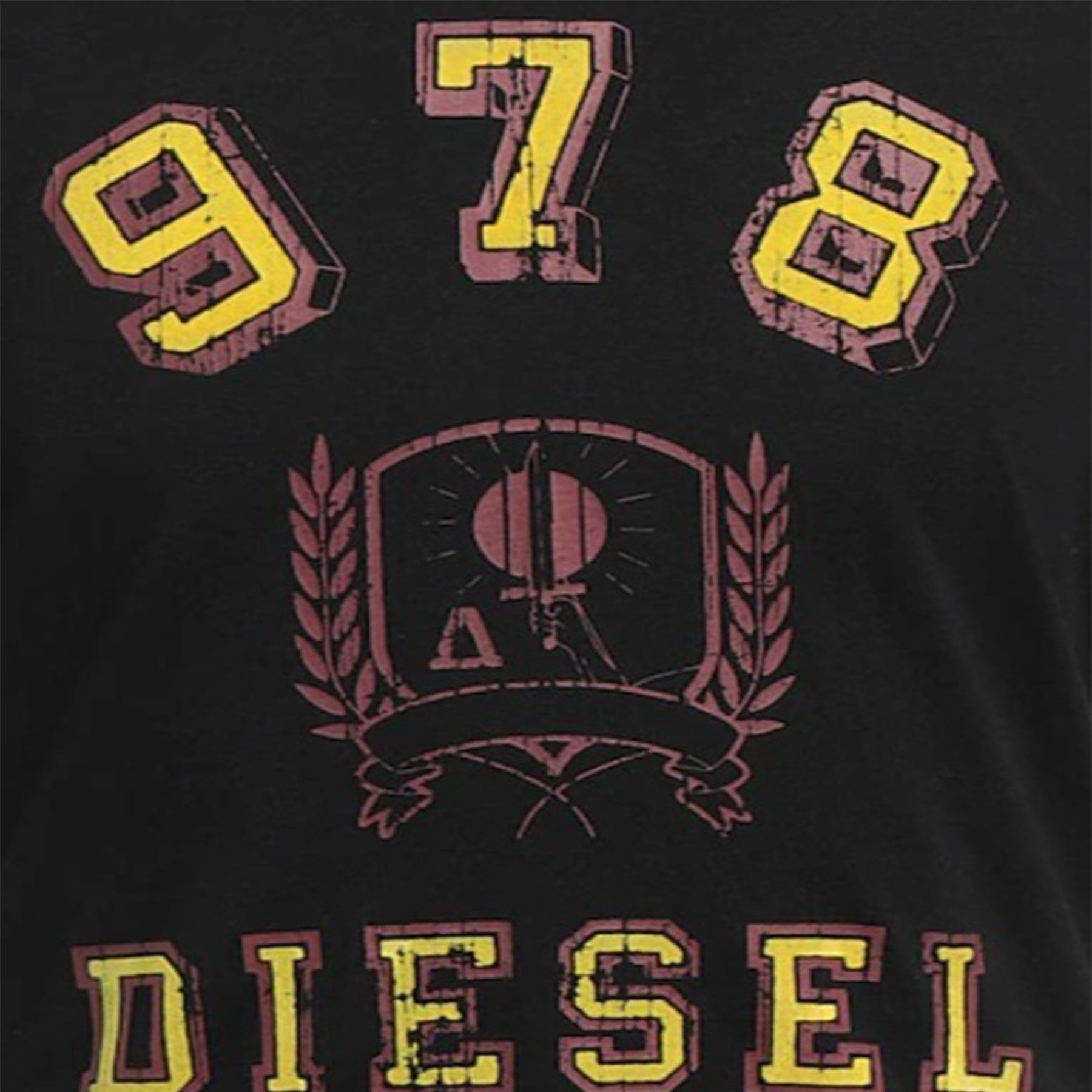 Diesel T-Diegor-E11 Mens T Shirts Crew Neck Short Sleeve Cotton Summer Tee Black