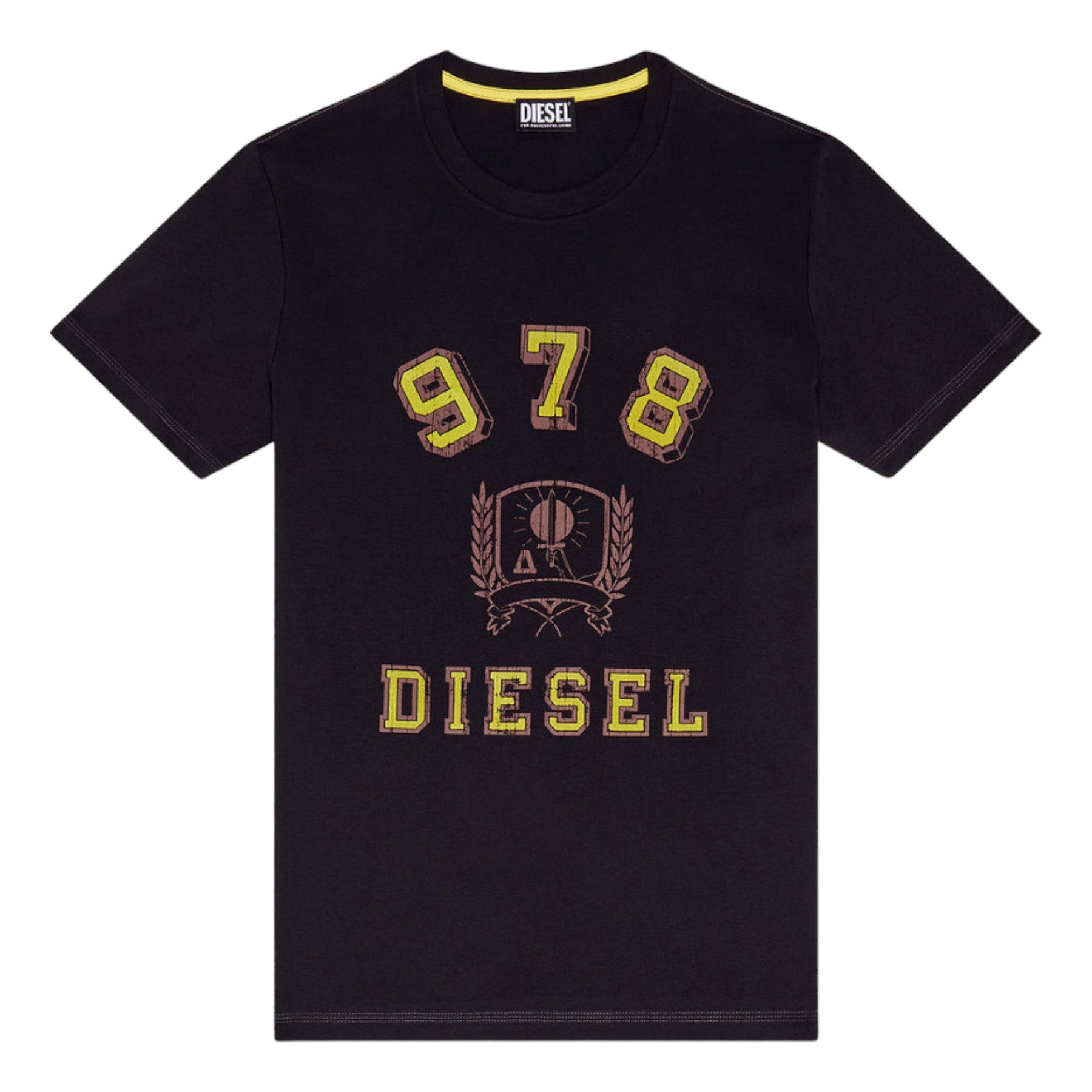 Diesel T-Diegor-E11 Mens T Shirts Crew Neck Short Sleeve Cotton Summer Tee Black