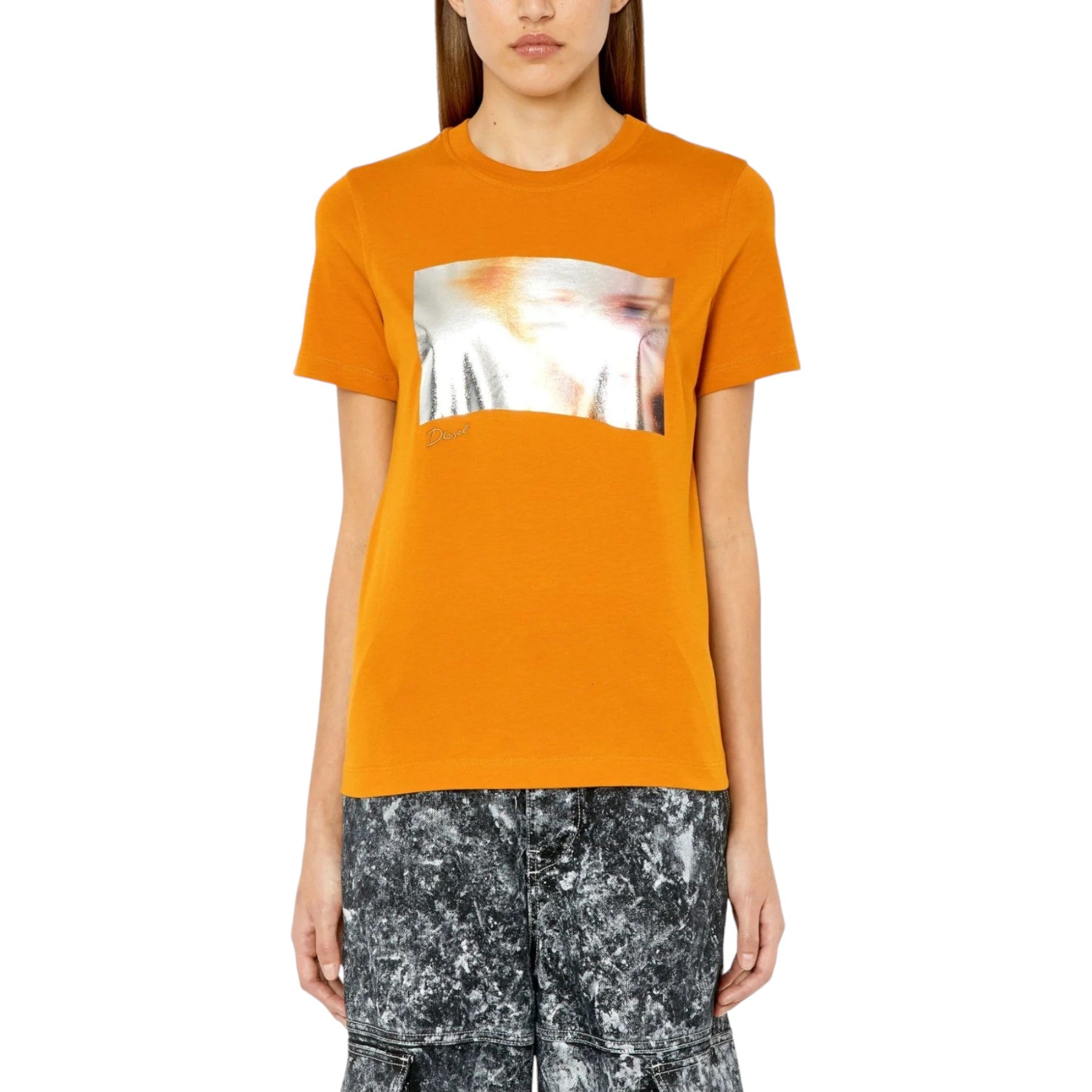 DIESEL T REG Womens Graphic T Shirt Crew Neck Short Sleeve Casual Summer Tee New