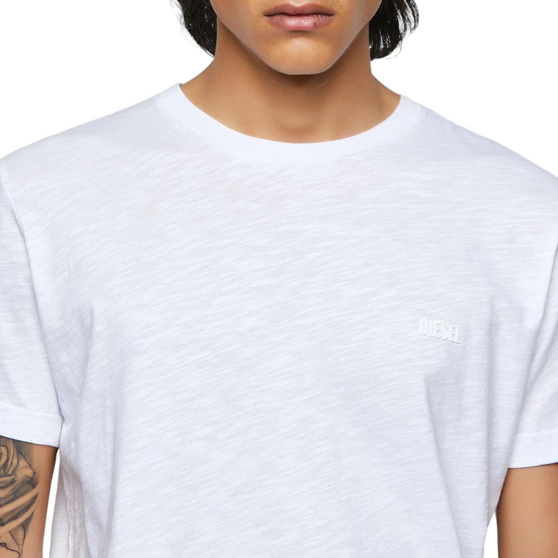 DIESEL T-RONNIE Mens T Shirts Crew Neck Short Sleeve Regular Cotton Tee White XS