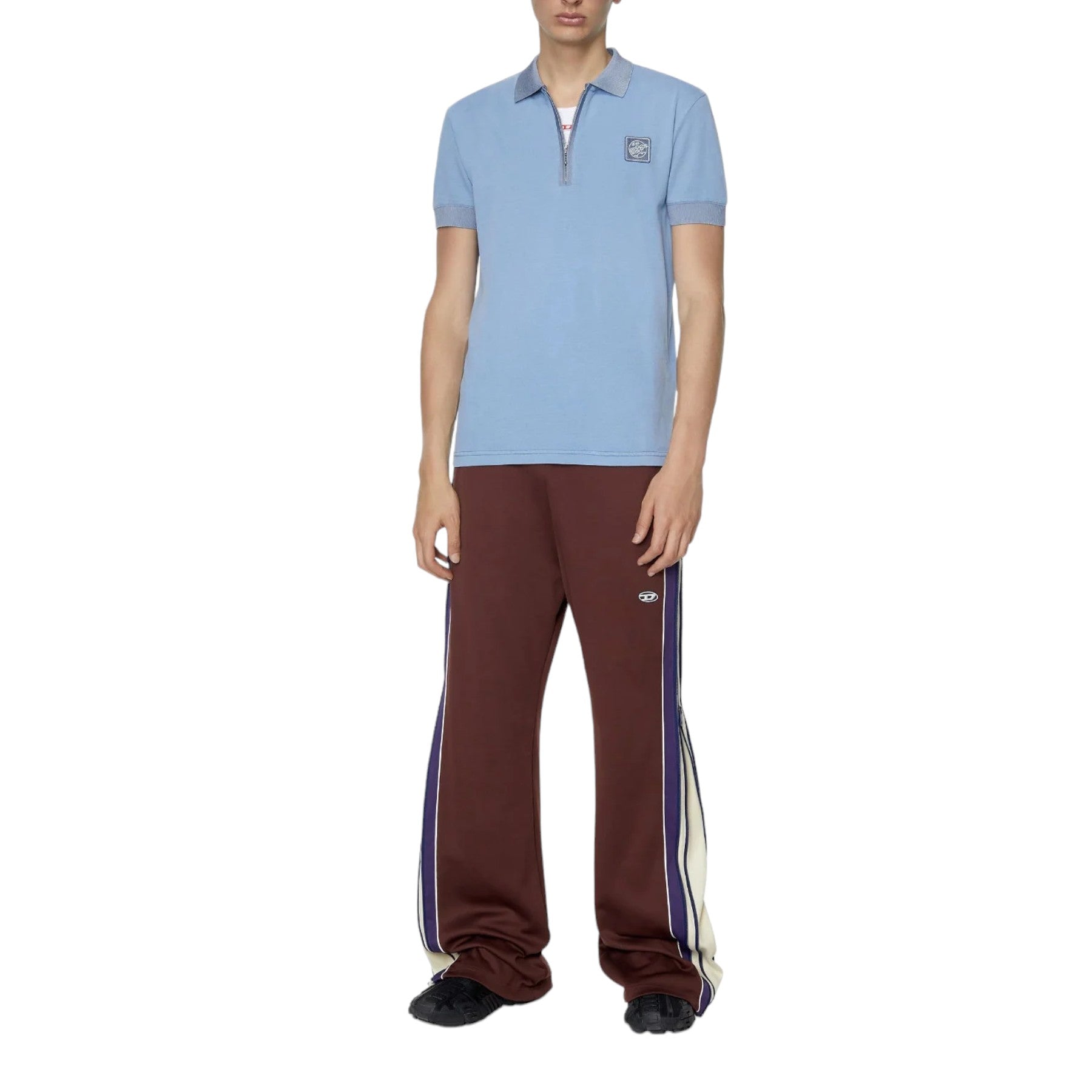 DIESEL T-ARAGON Mens Polo Shirt Short Sleeve Casual Summer Golf Cotton Tee Blue