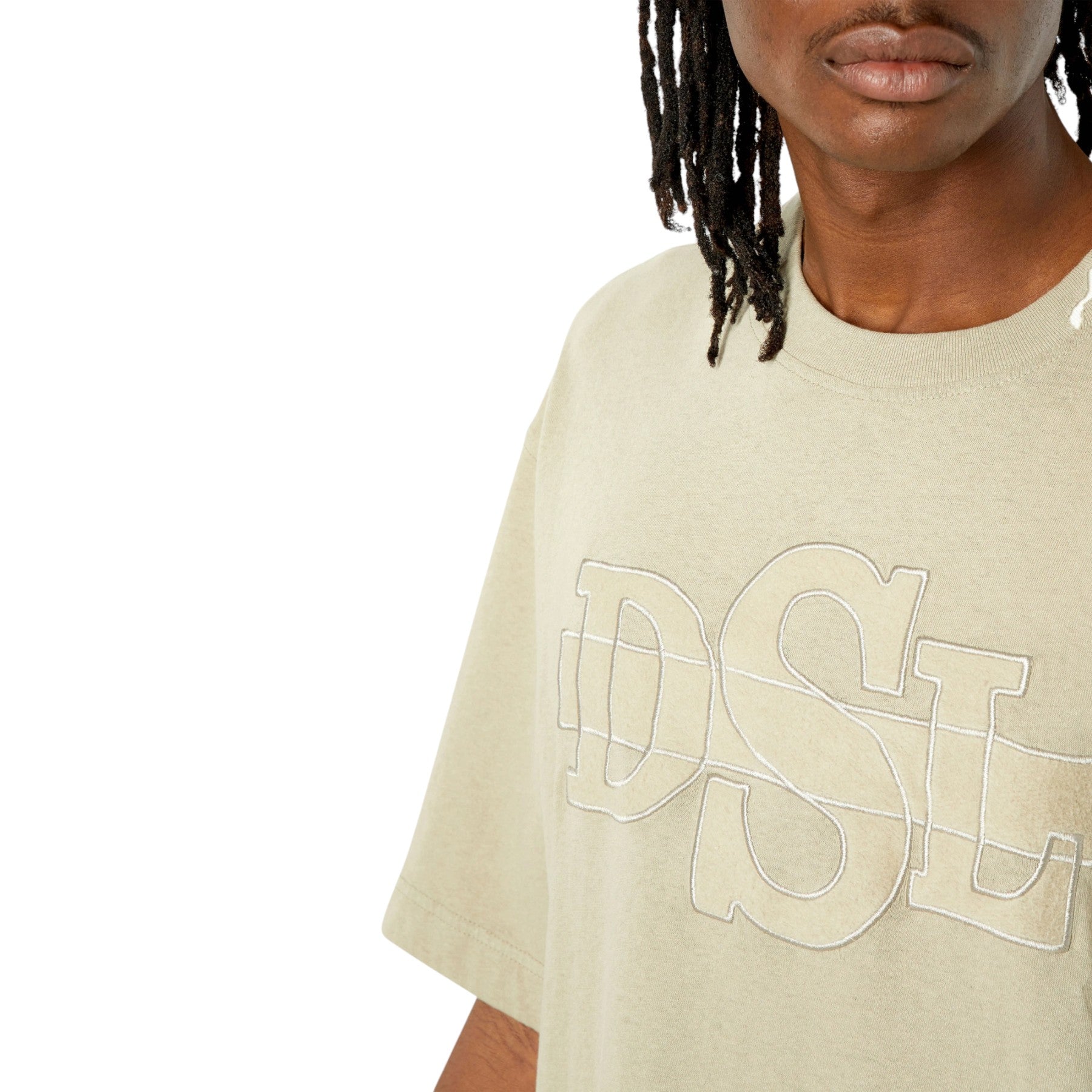 DIESEL T-WASHROT Mens T Shirts Loose Fit Short Sleeve Cotton Crew Neck T Shirt