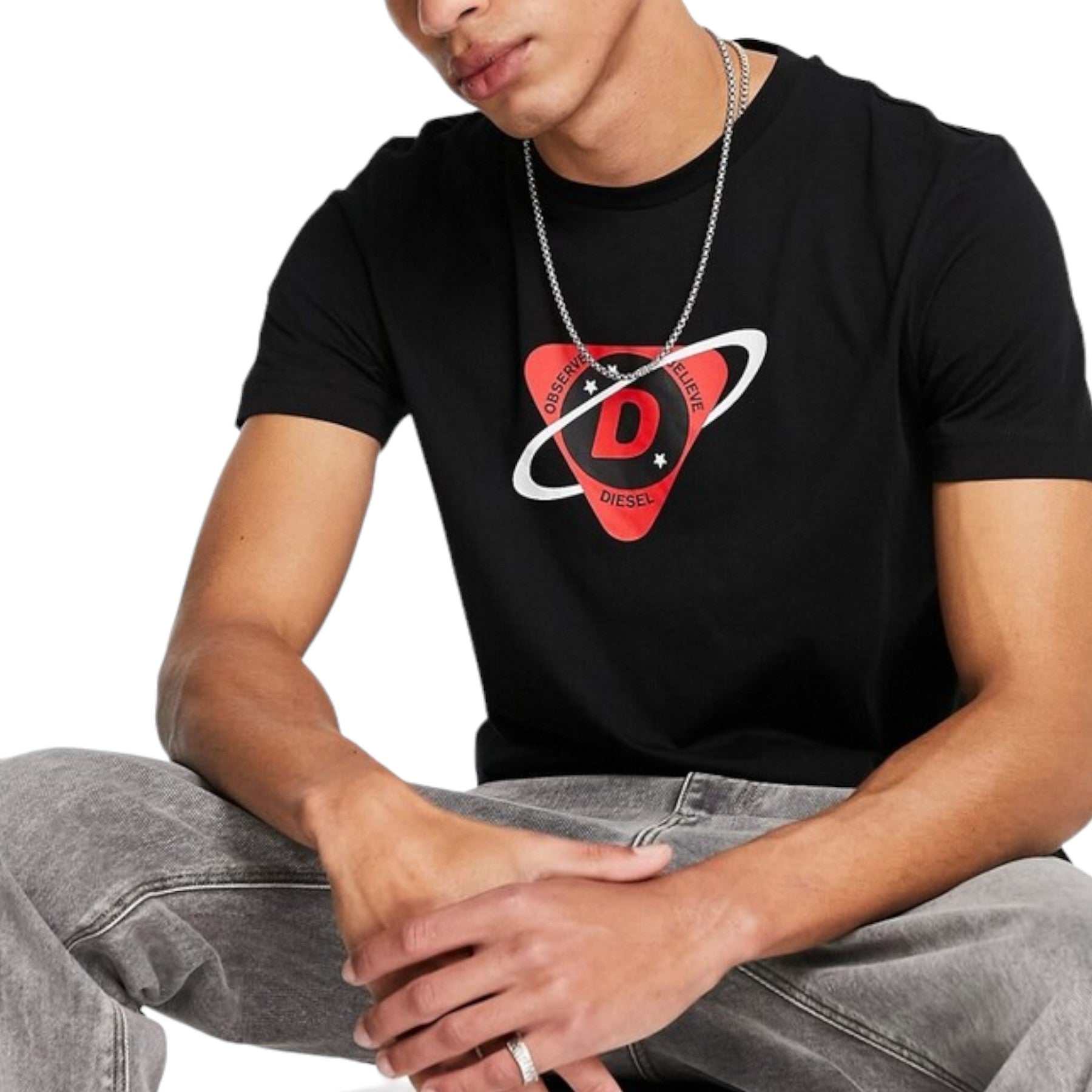 DIESEL T-Diegos-K24 Mens T Shirt Crew Neck Short Sleeve Casual Summer Cotton Tee